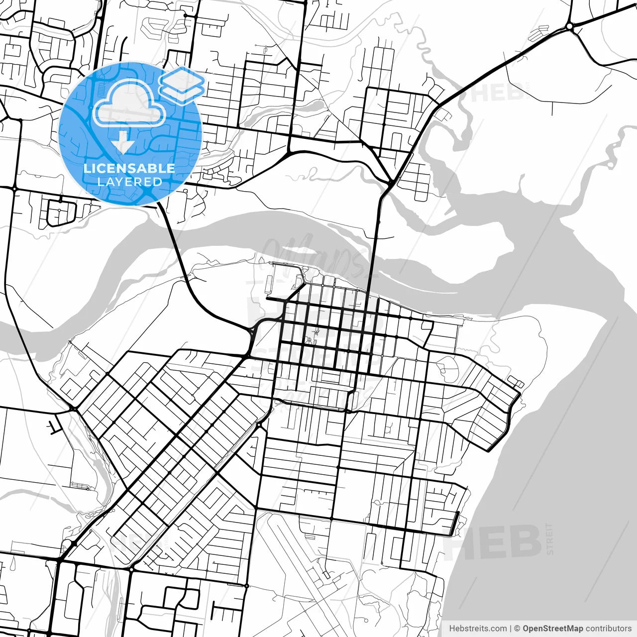 Layered PDF map of Mackay, Queensland, Australia