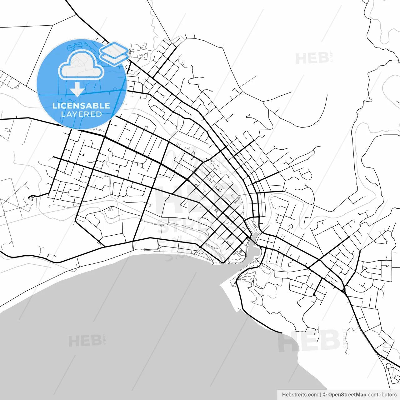 Layered PDF map of Gisborne, New Zealand