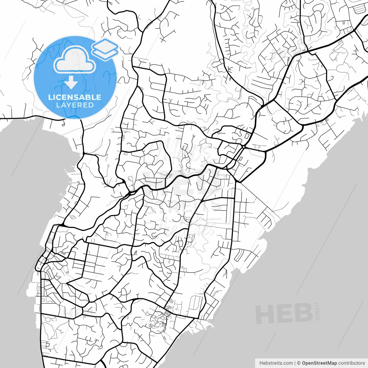 Layered PDF map of Suva, Fiji