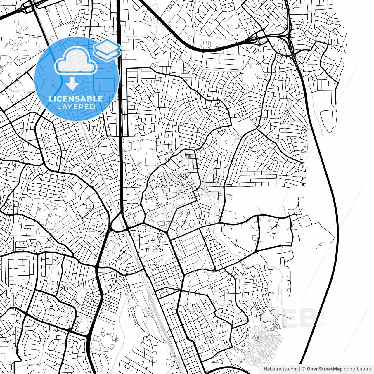 Layered PDF map of Lagos, Nigeria