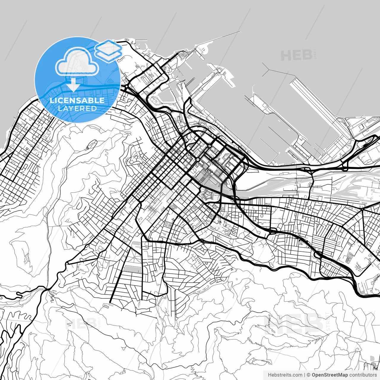 Layered PDF map of Cape Town, South Africa