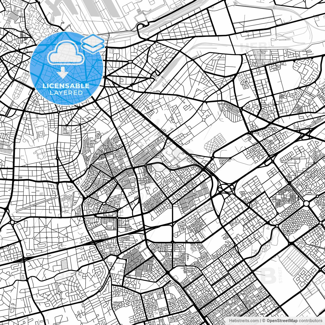Layered PDF map of Casablanca, Morocco