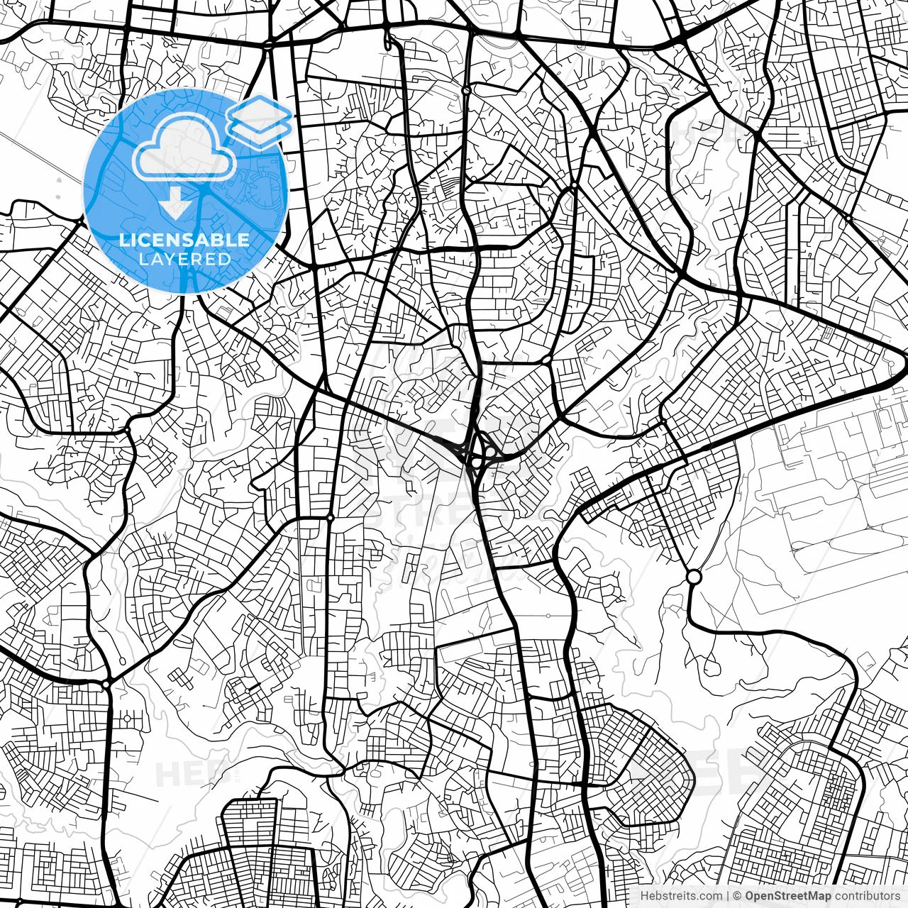 Layered PDF map of Addis Ababa, Ethiopia