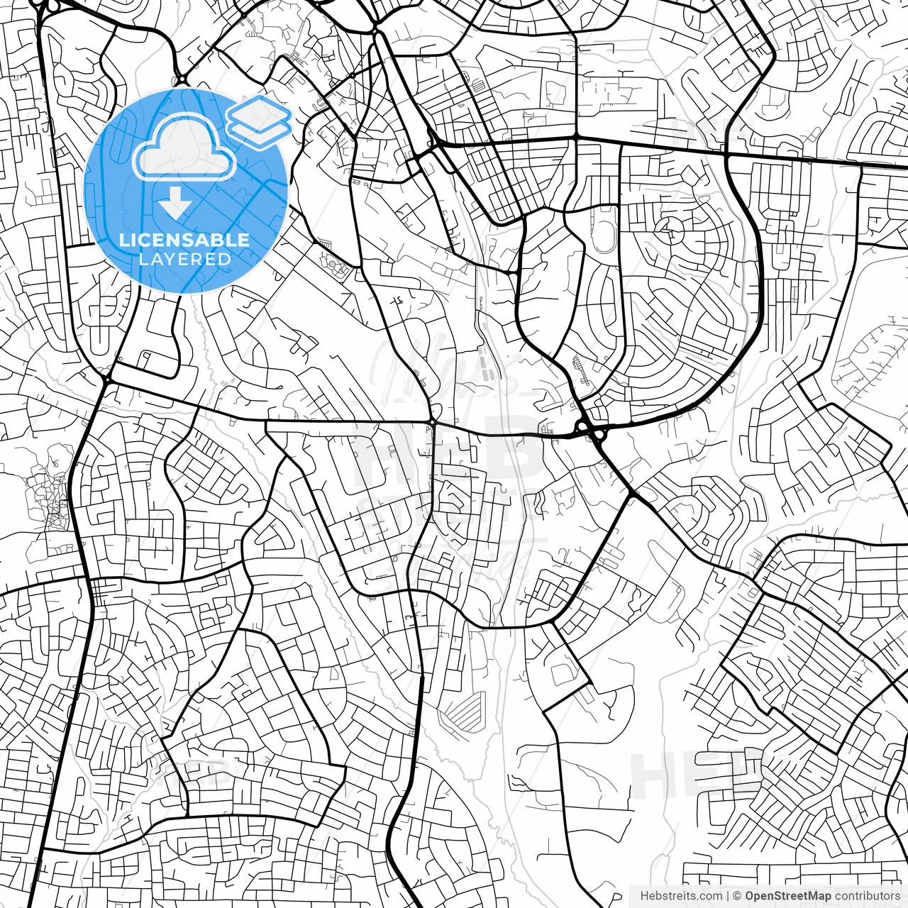 Layered PDF map of Kumasi, Ghana