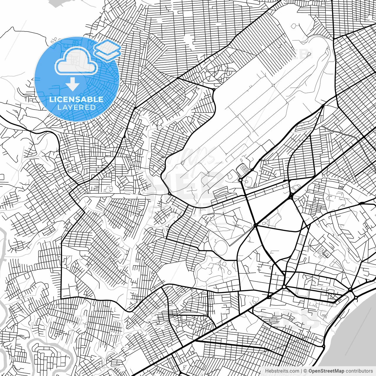 Layered PDF map of Brazzaville, Republic Of The Congo