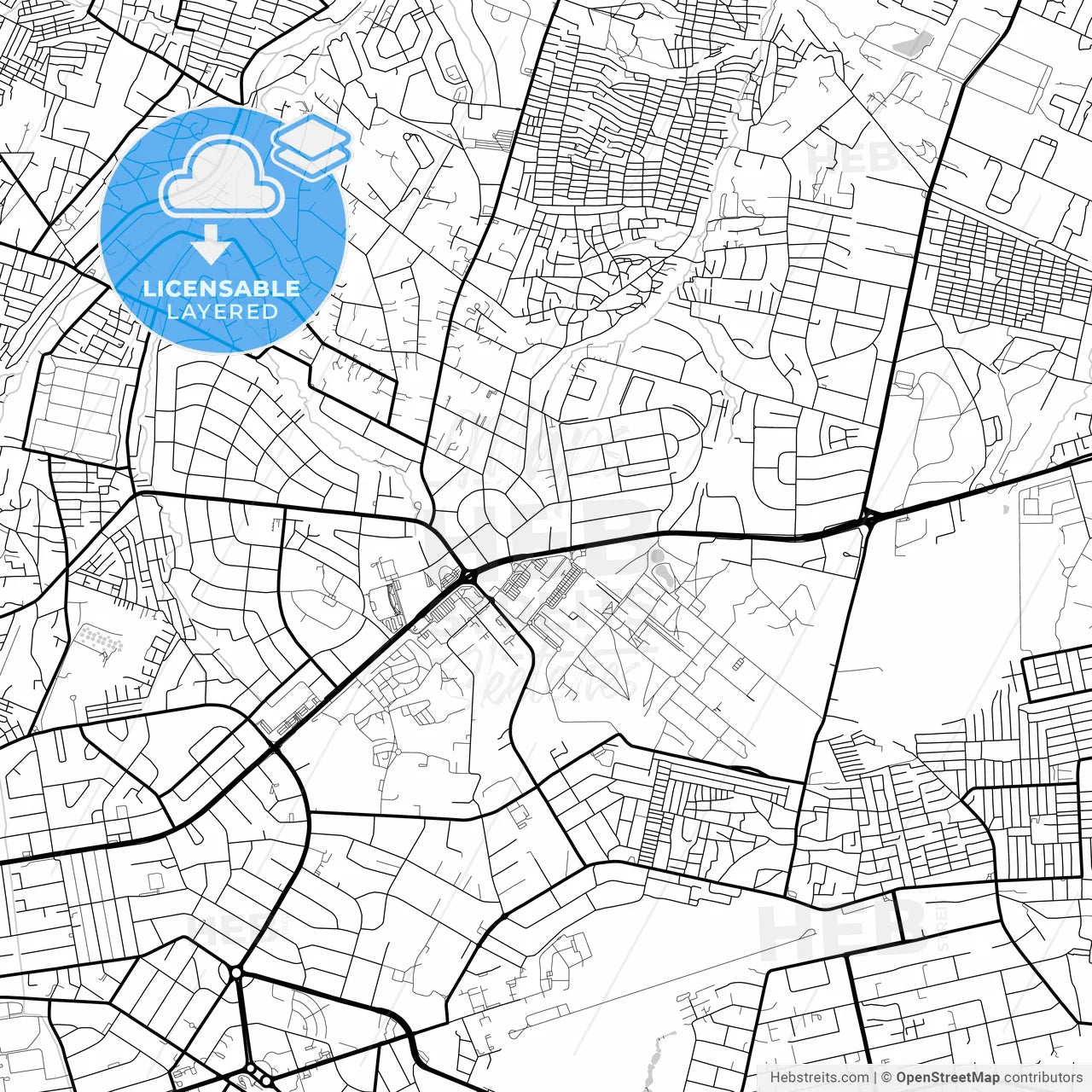 Layered PDF map of Lusaka, Zambia