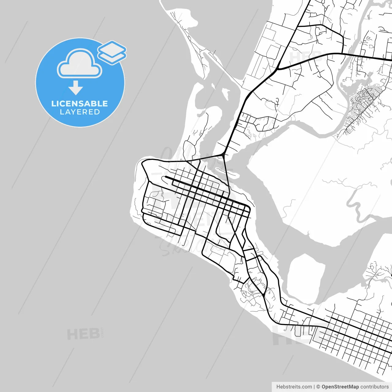 Layered PDF map of Monrovia, Liberia