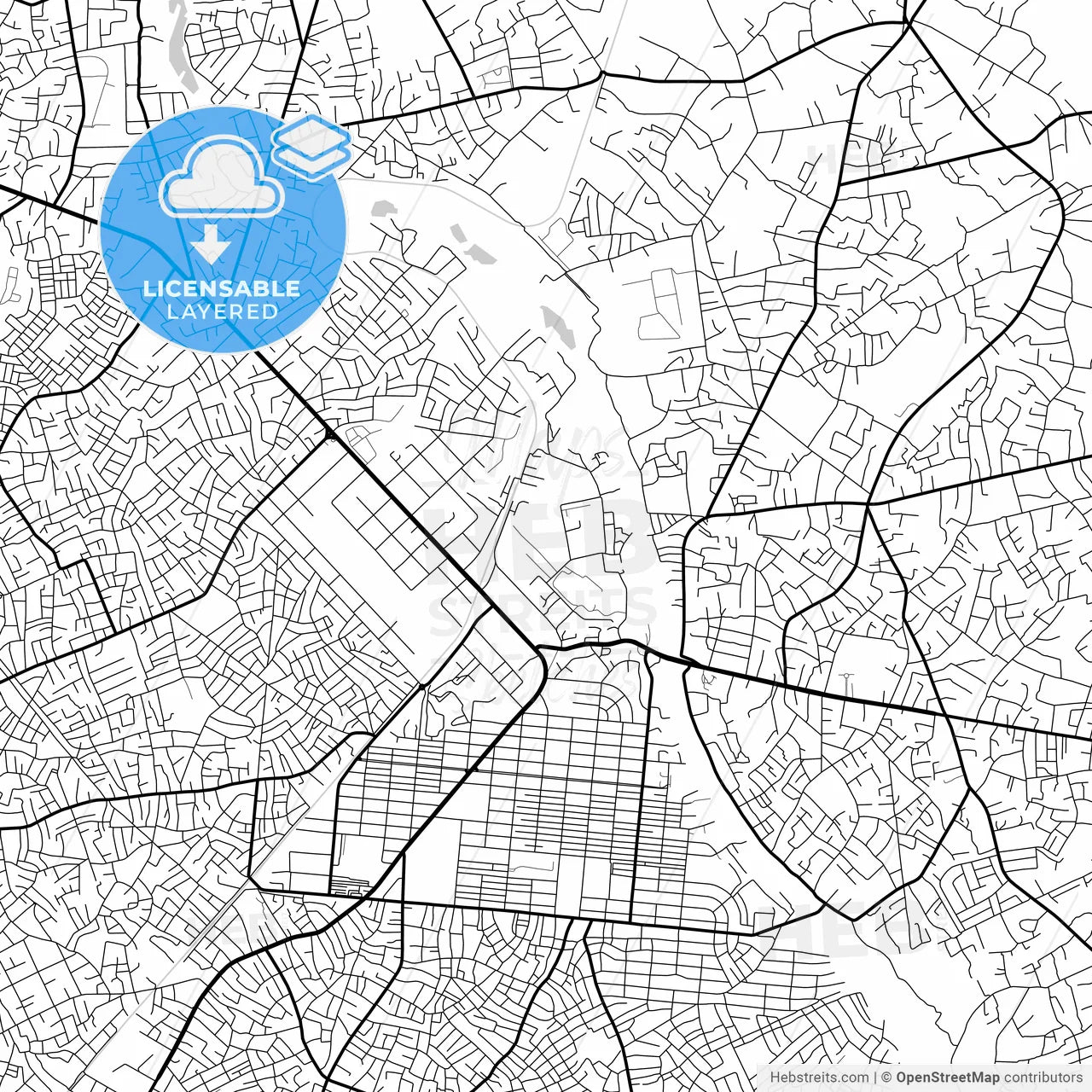 Layered PDF map of Aba, Nigeria