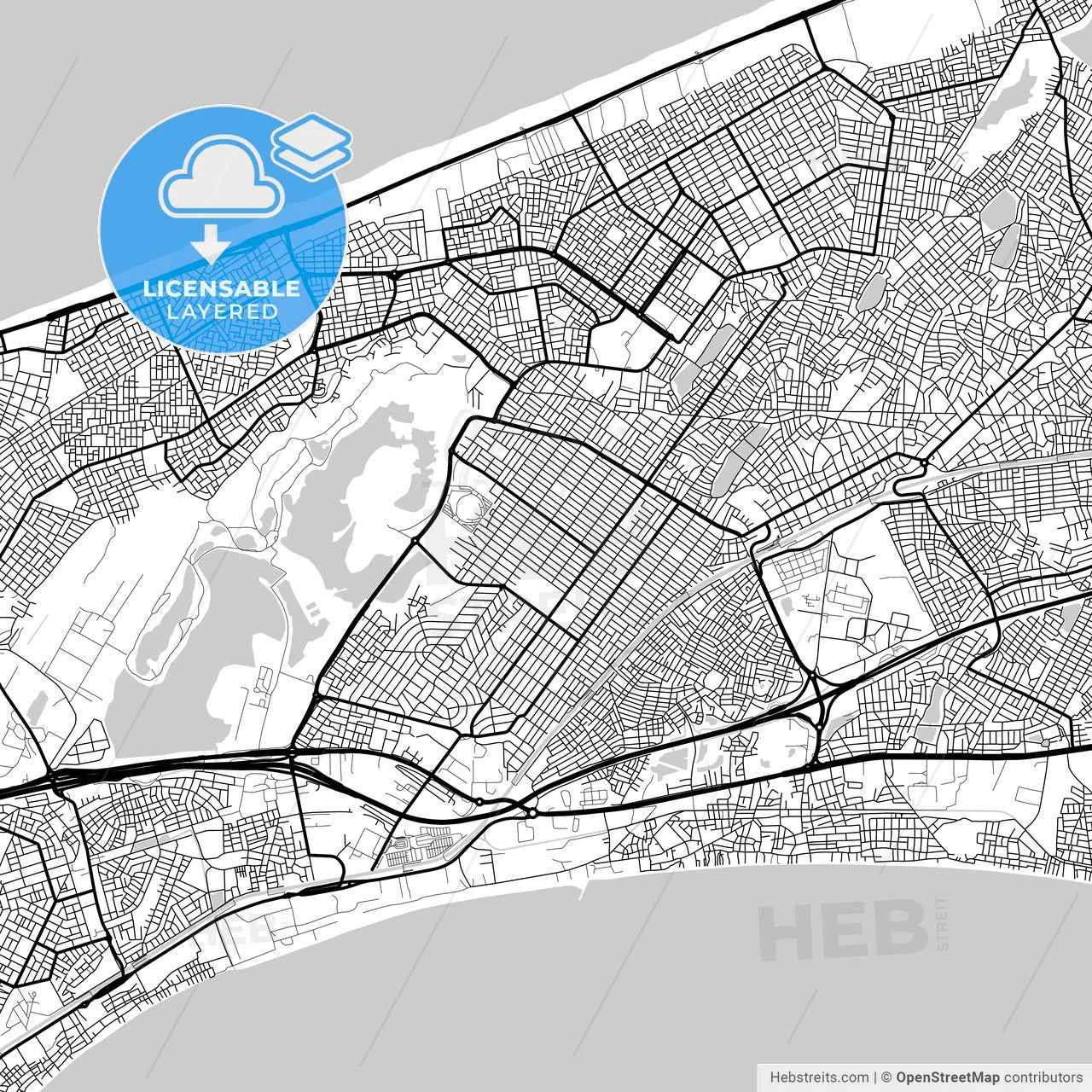 Layered PDF map of Pikine, Senegal