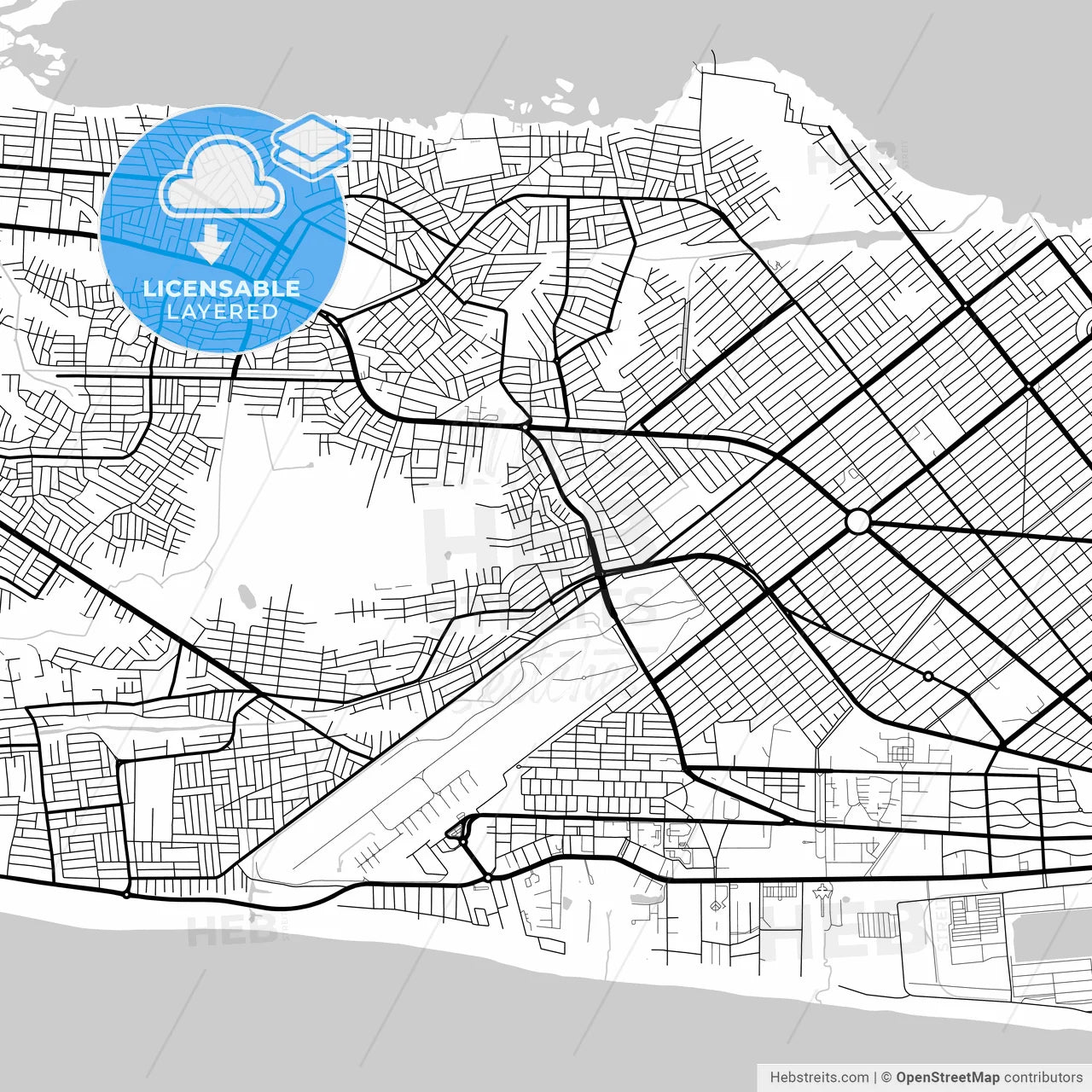Layered PDF map of Cotonou, Benin
