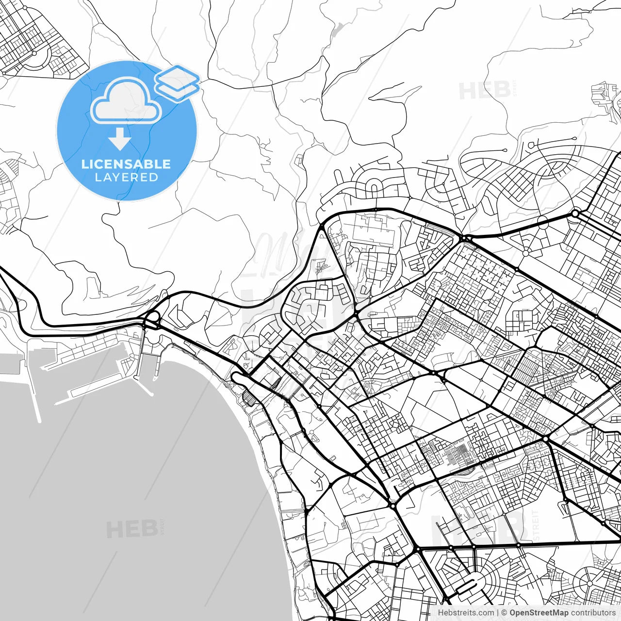 Layered PDF map of Agadir, Morocco