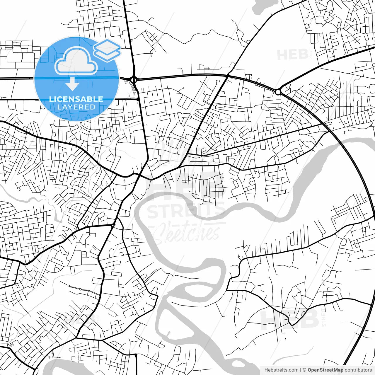 Layered PDF map of Warri, Nigeria