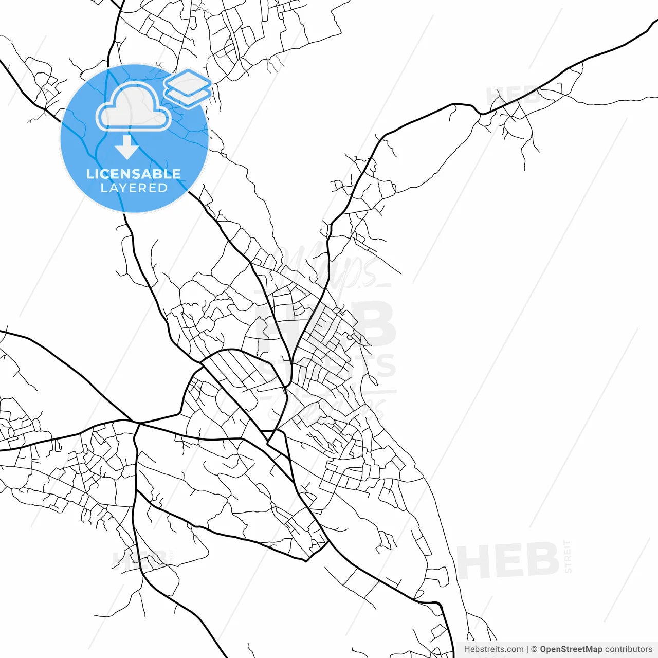 Layered PDF map of Okene, Nigeria