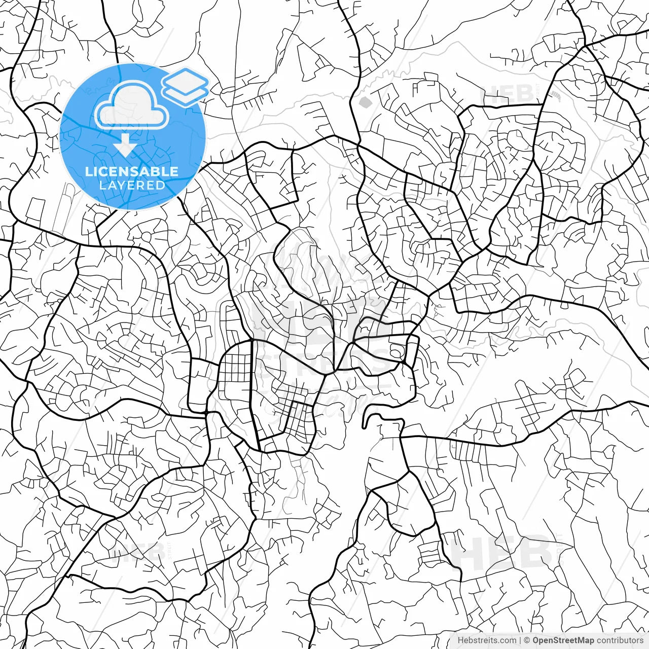Layered PDF map of Bamenda, Cameroon