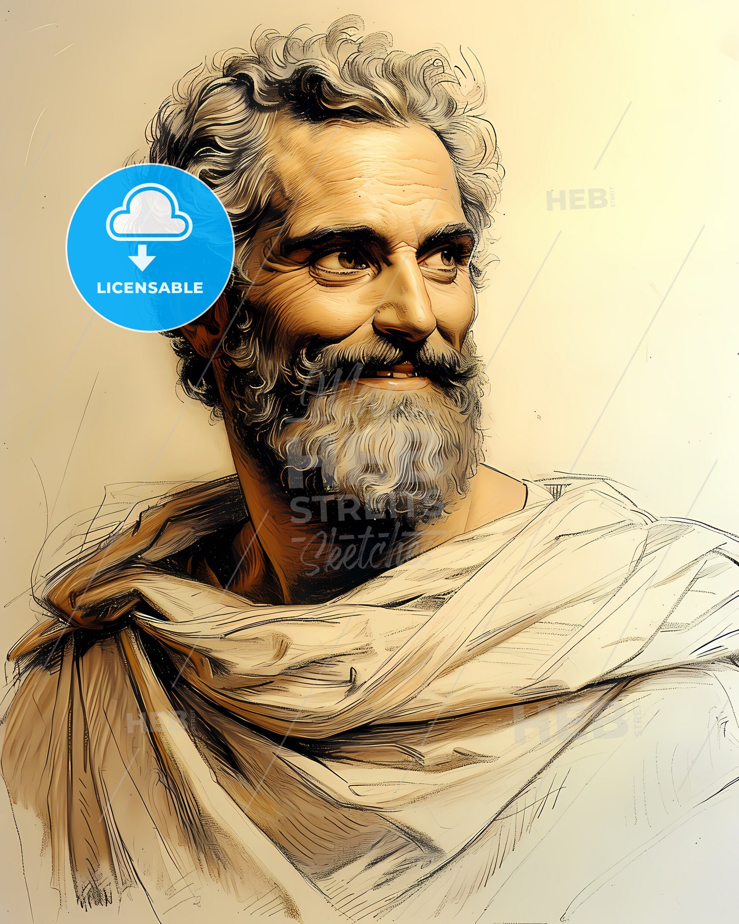 Themistocles, c. 524 BCE - c. 459 BCE, a man with a beard and a white robe