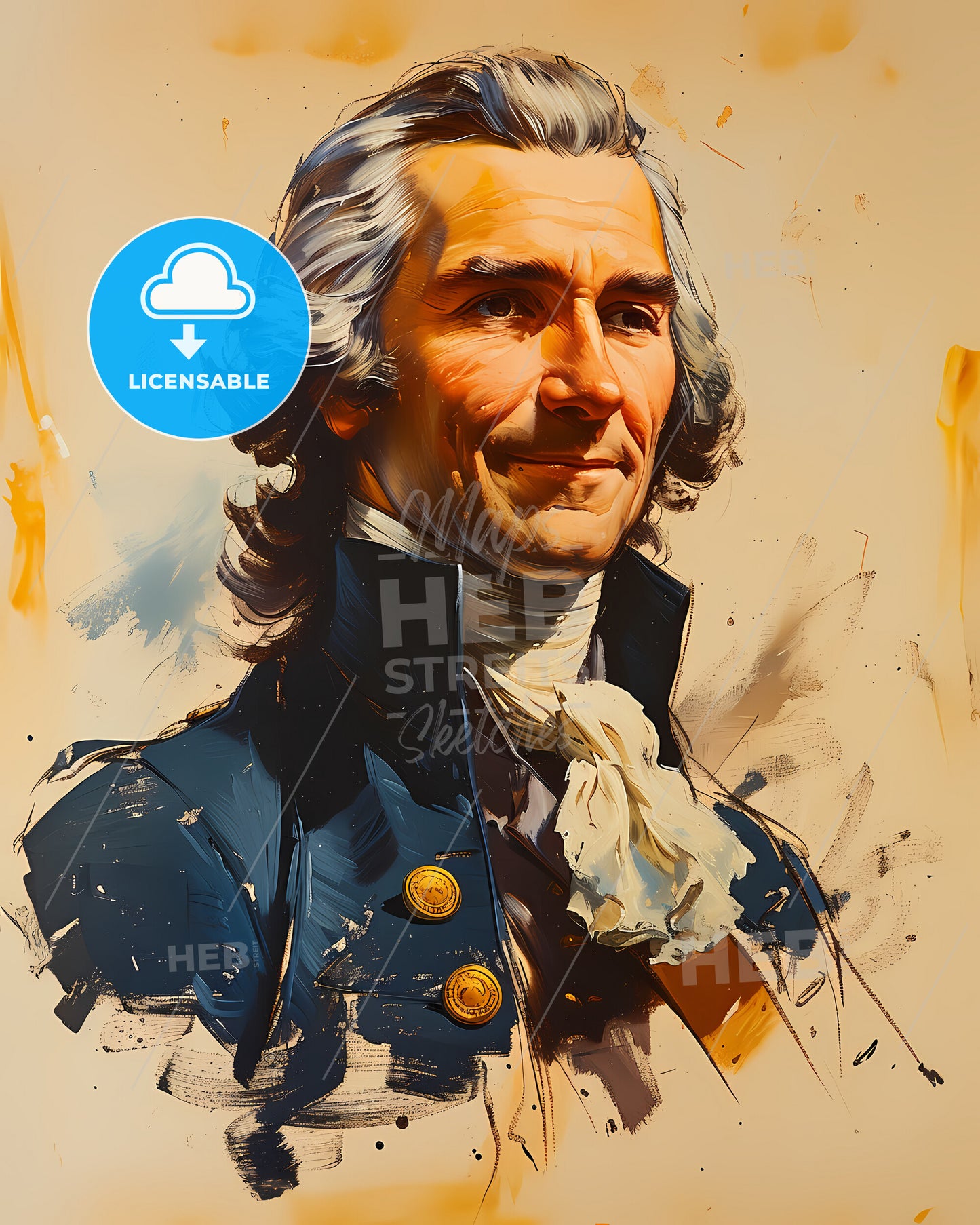 George, Vancouver, 1757 - 1798, a painting of a man in a military uniform