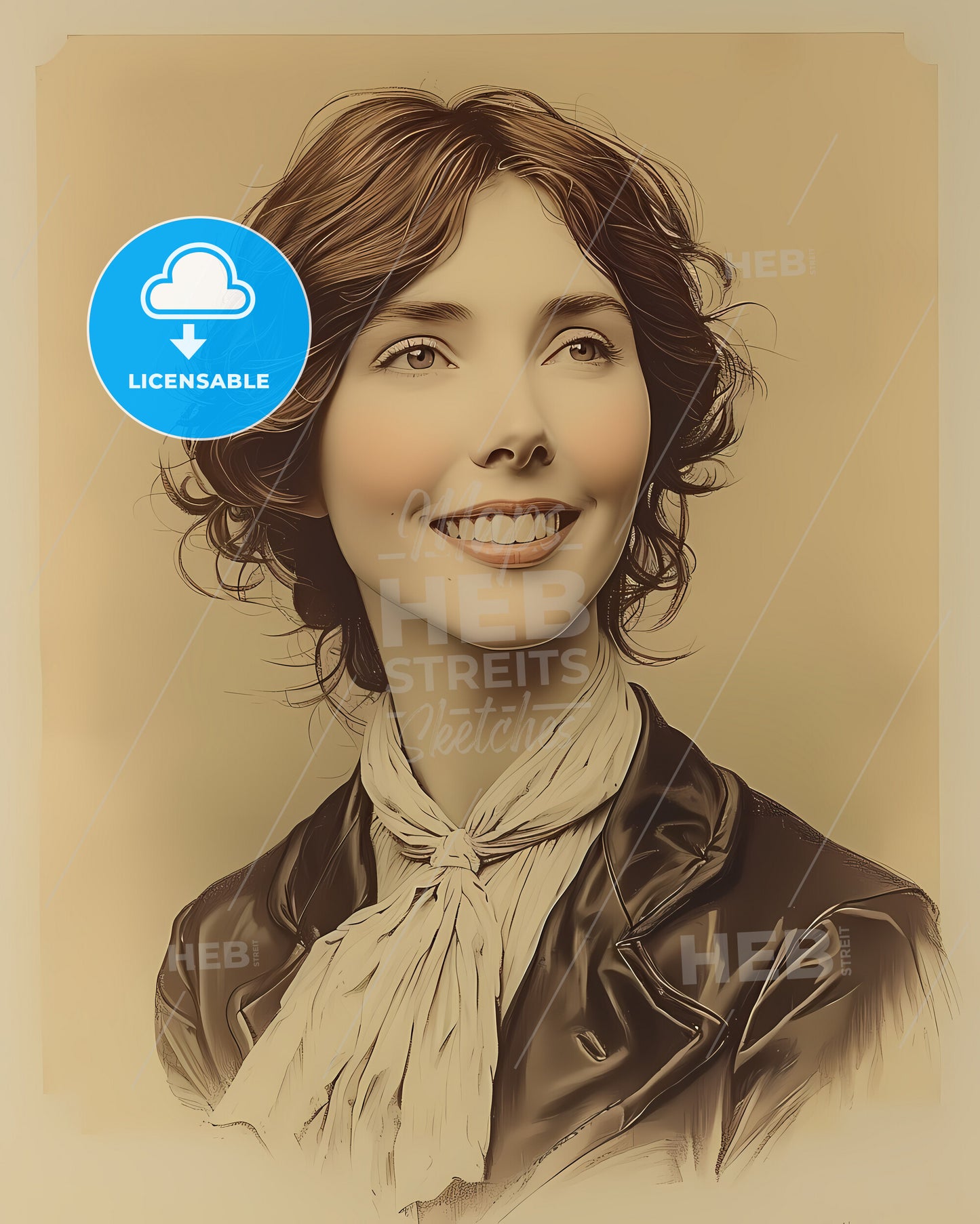 Elizabeth, Blackwell, 1821 - 1910, a woman with a scarf around her neck