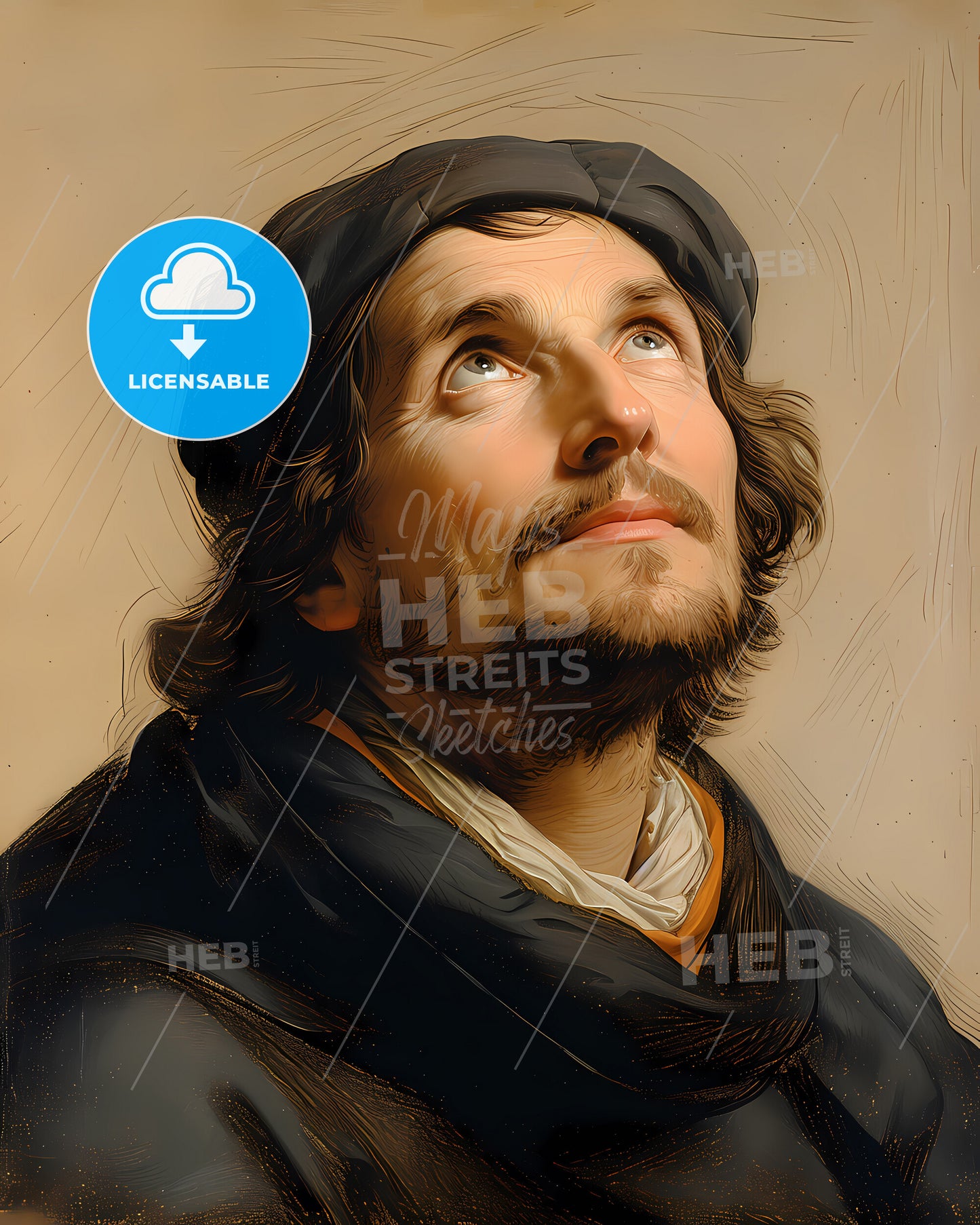 François, Rabelais, 1494 - 1553, a man looking up to the sky