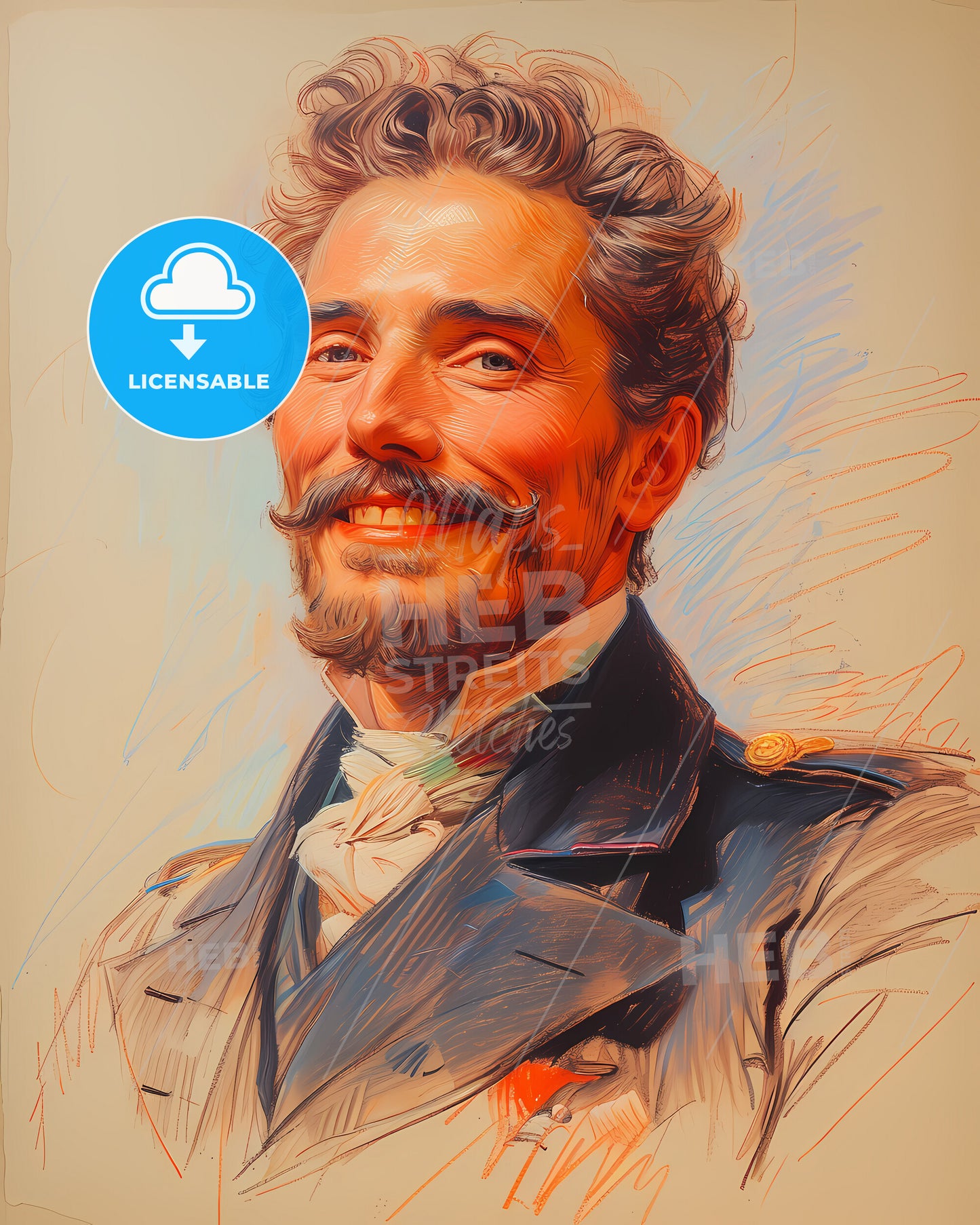 Emperor, Franz Joseph I, 1830 - 1916, a man with a mustache smiling