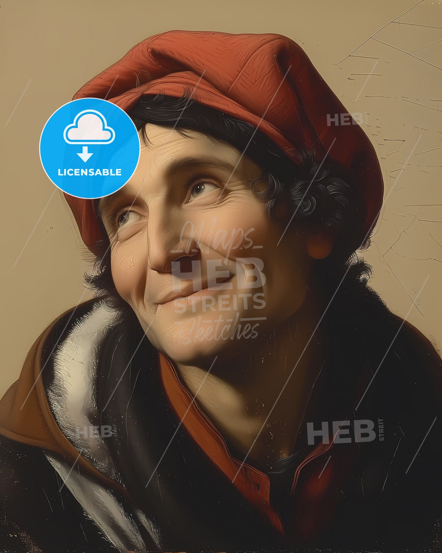 Orazio, Gentileschi, 1563 - 1639, a man looking up to the side