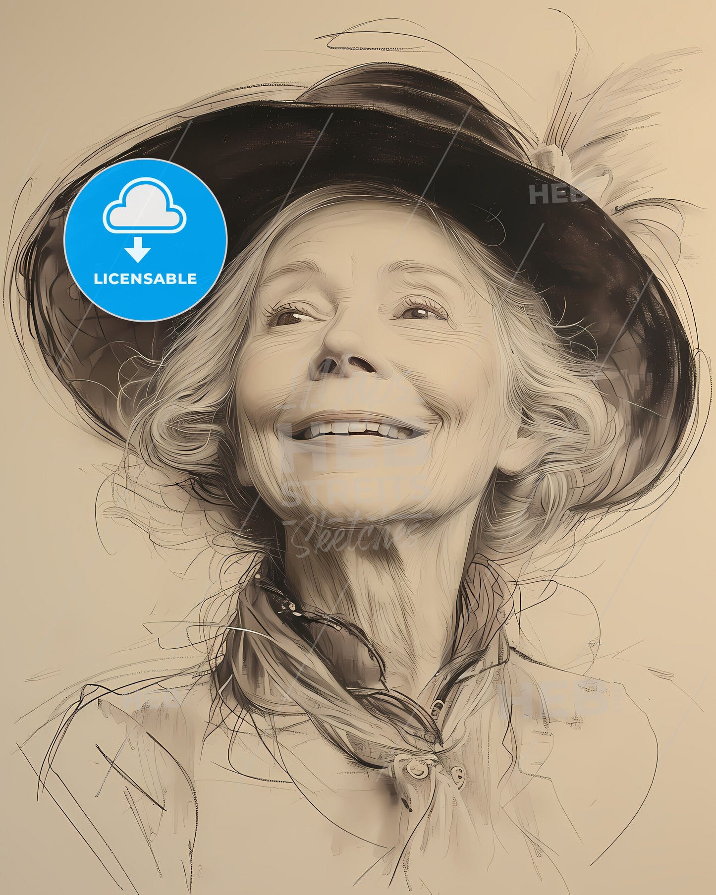 Elizabeth, Cady Stanton, 1815 - 1902, a woman wearing a hat