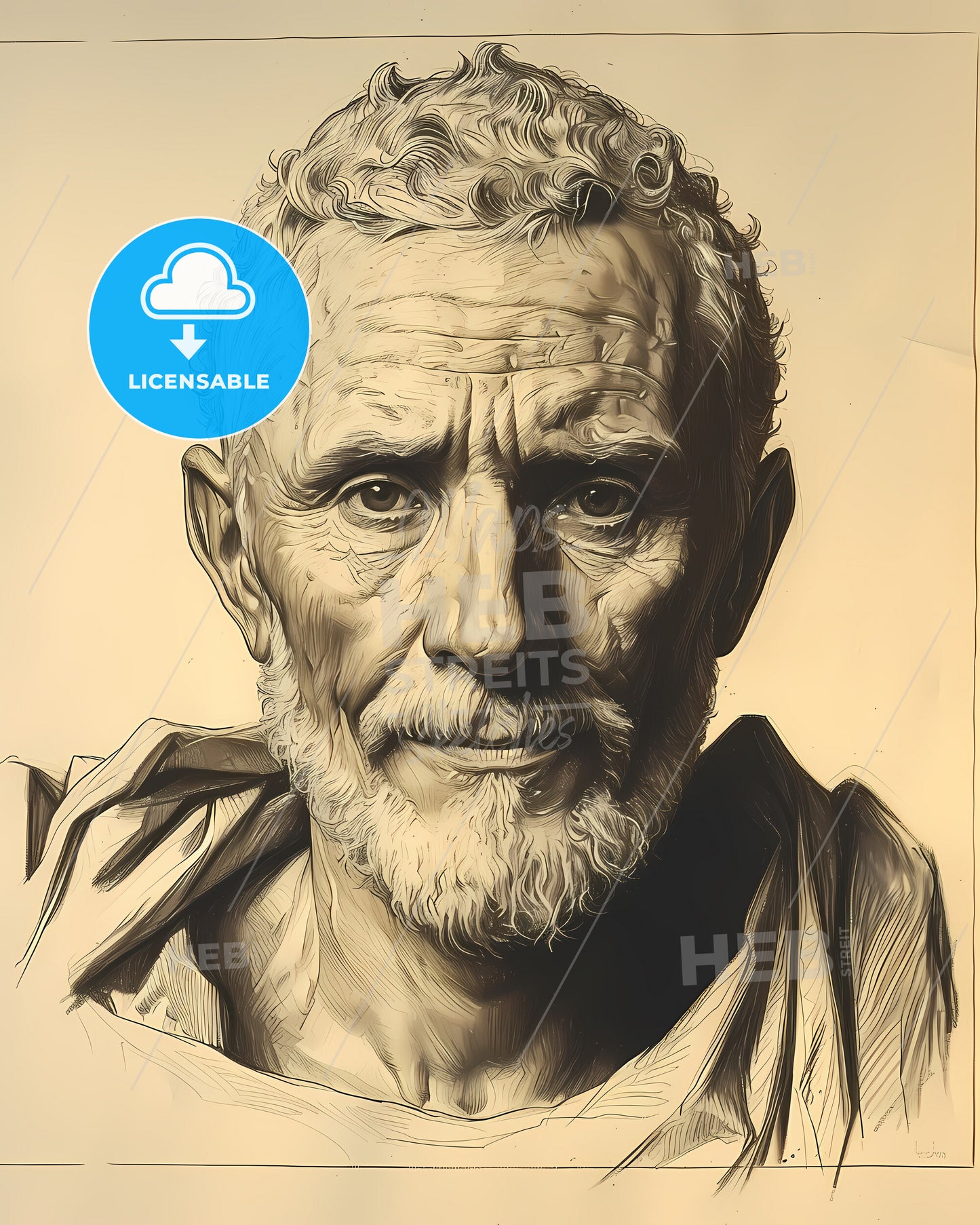 Augustus, Caesar, 63 BCE - 14 CE, a man with a beard