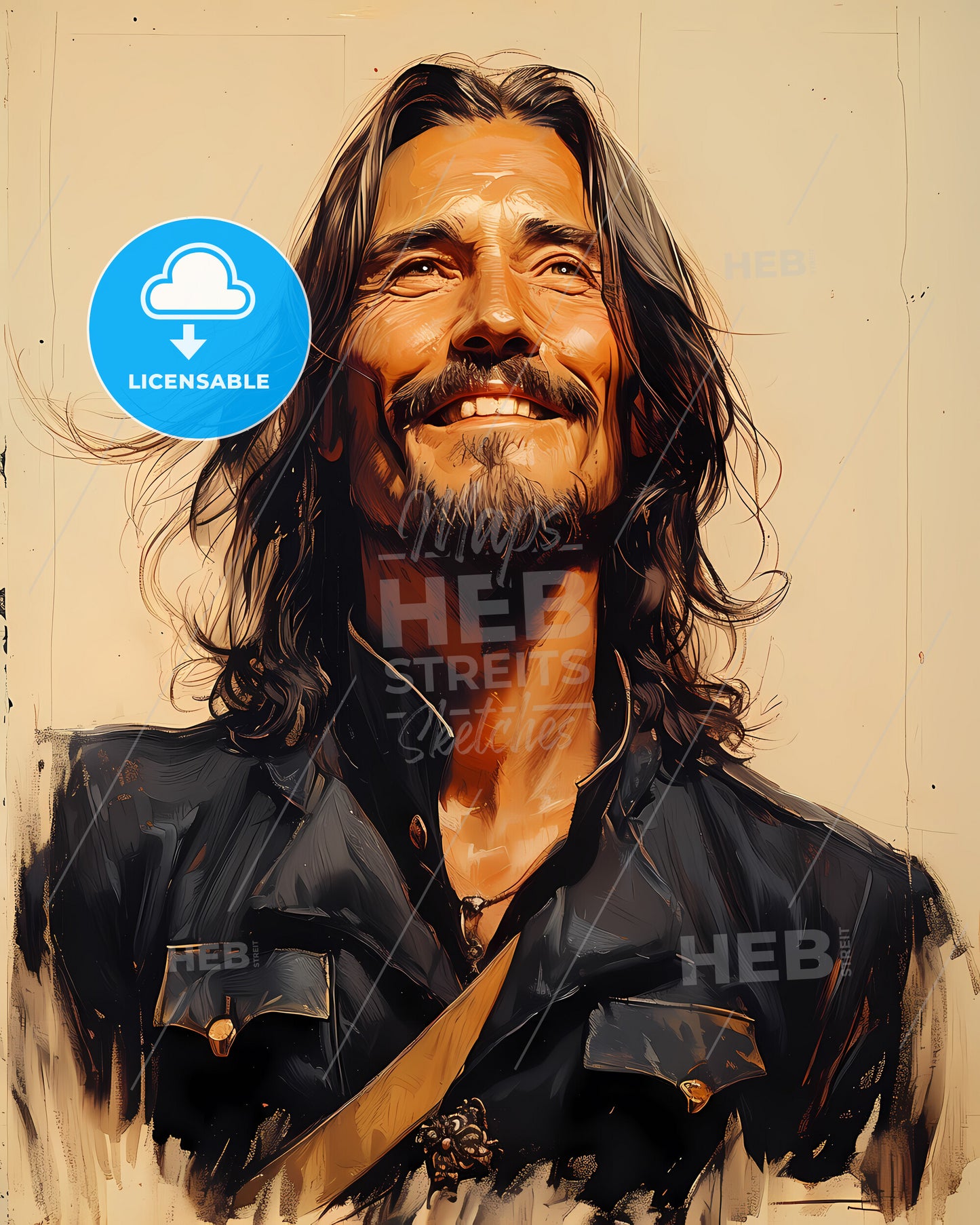 El Cid, Rodrigo DÍaz de Vivar, c. 1043 - 1099, a man with long hair smiling