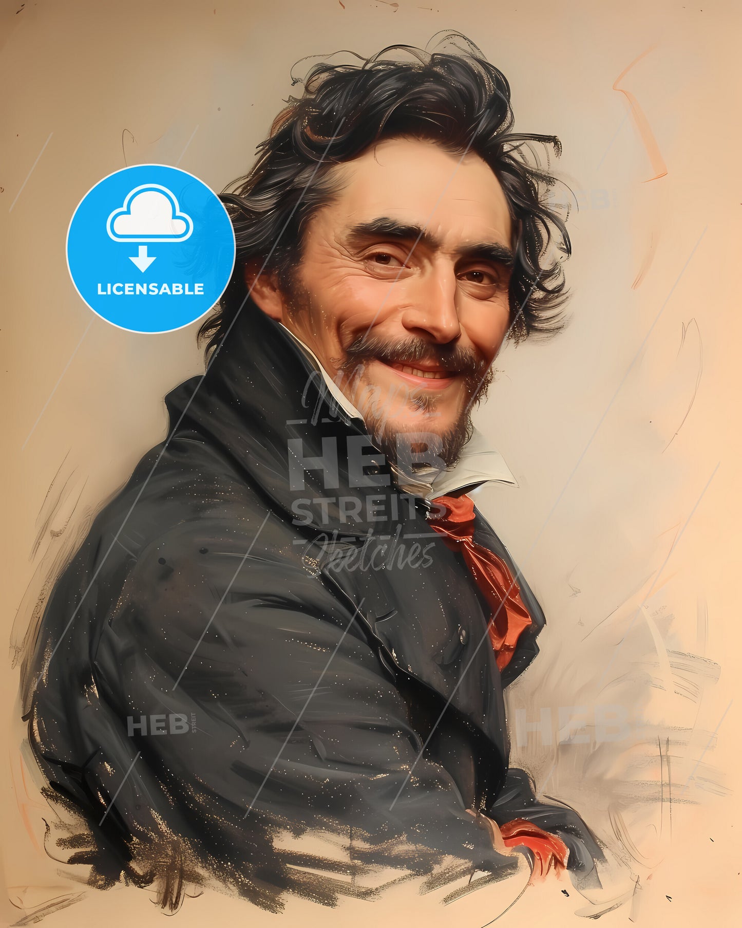 Edwin, Booth, 1833 - 1893, a man smiling with a beard