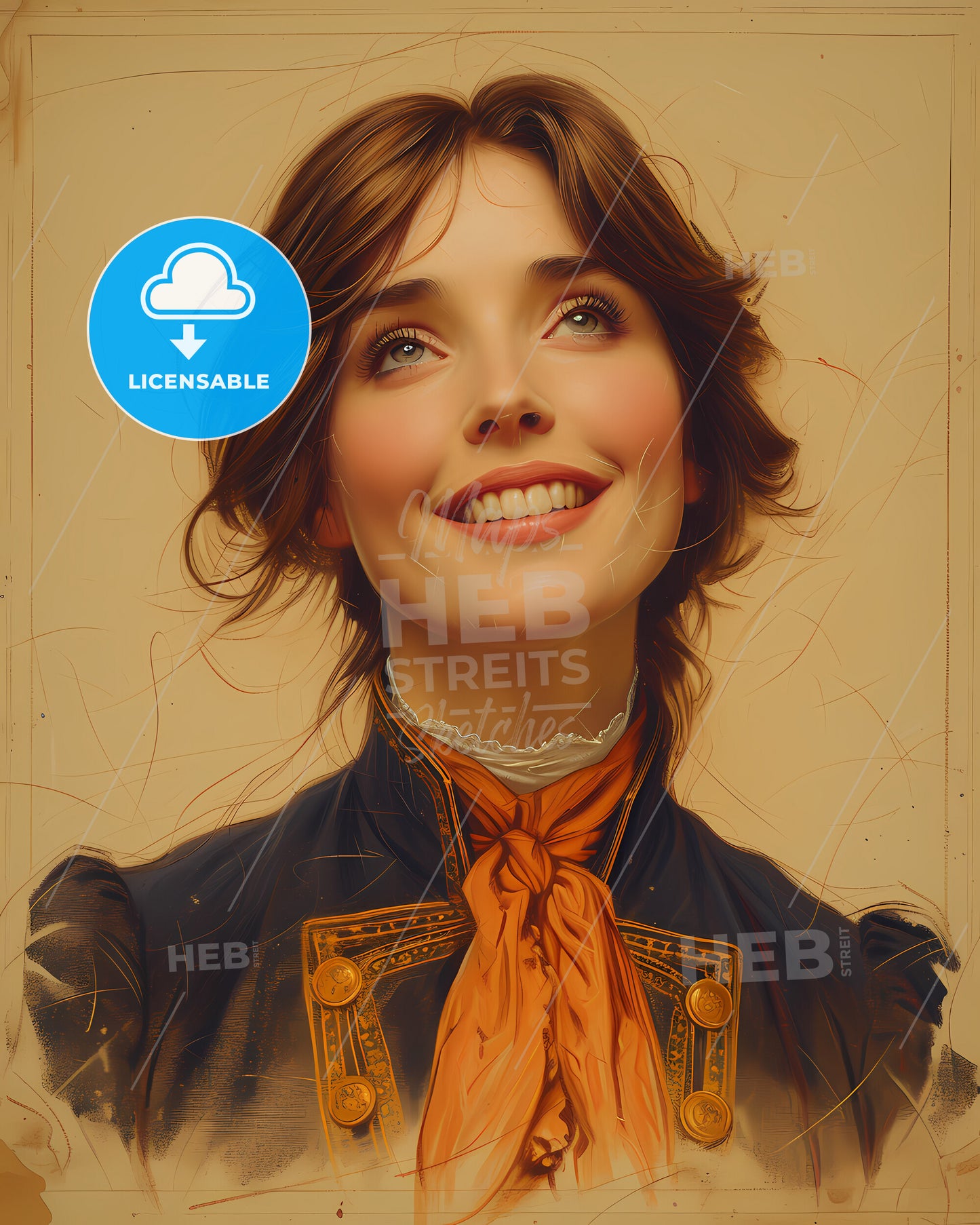 Fanny, Kemble, 1809 - 1893, a woman looking up to the side