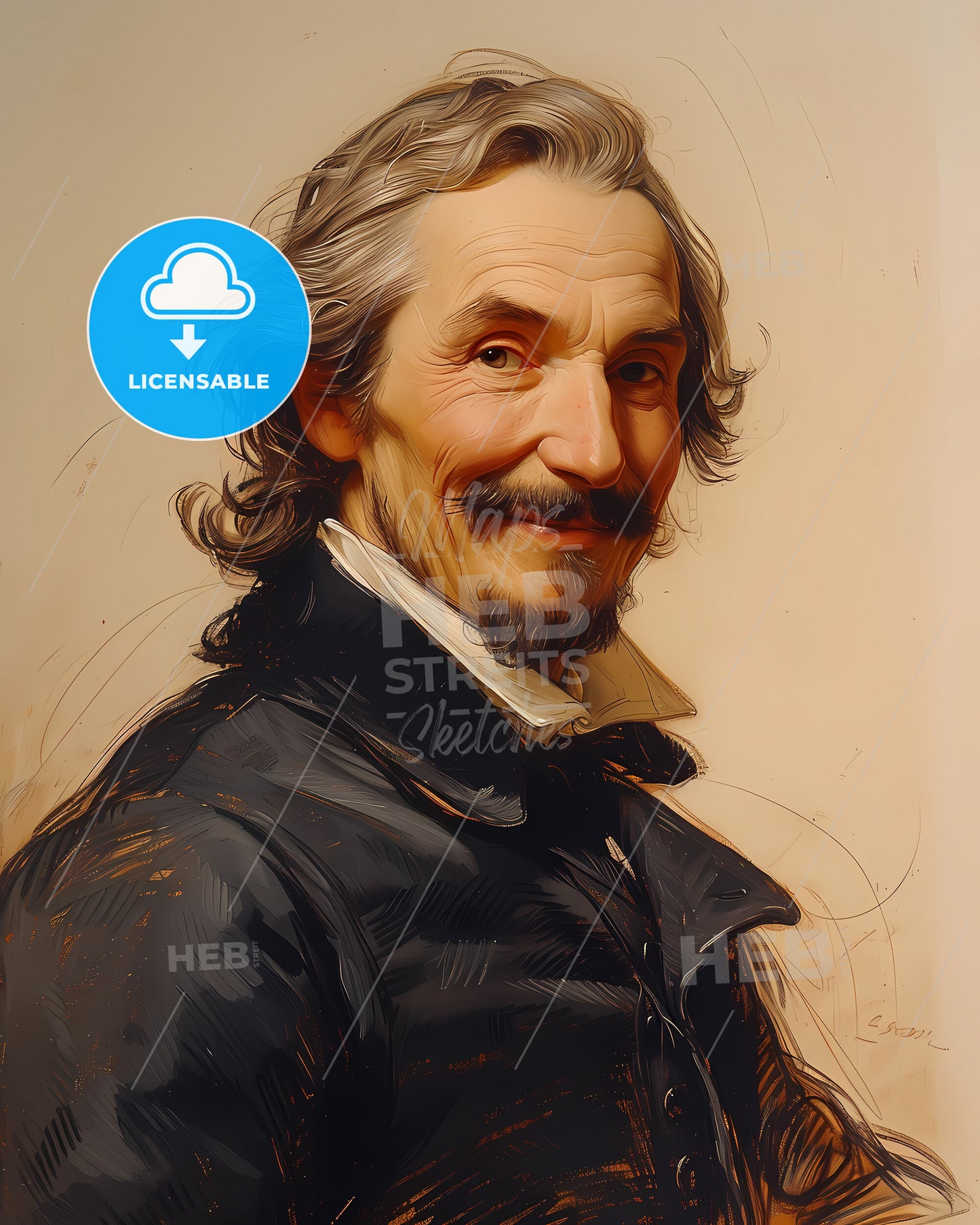 Anders, Celsius, 1701 - 1744, a man with long hair and a mustache