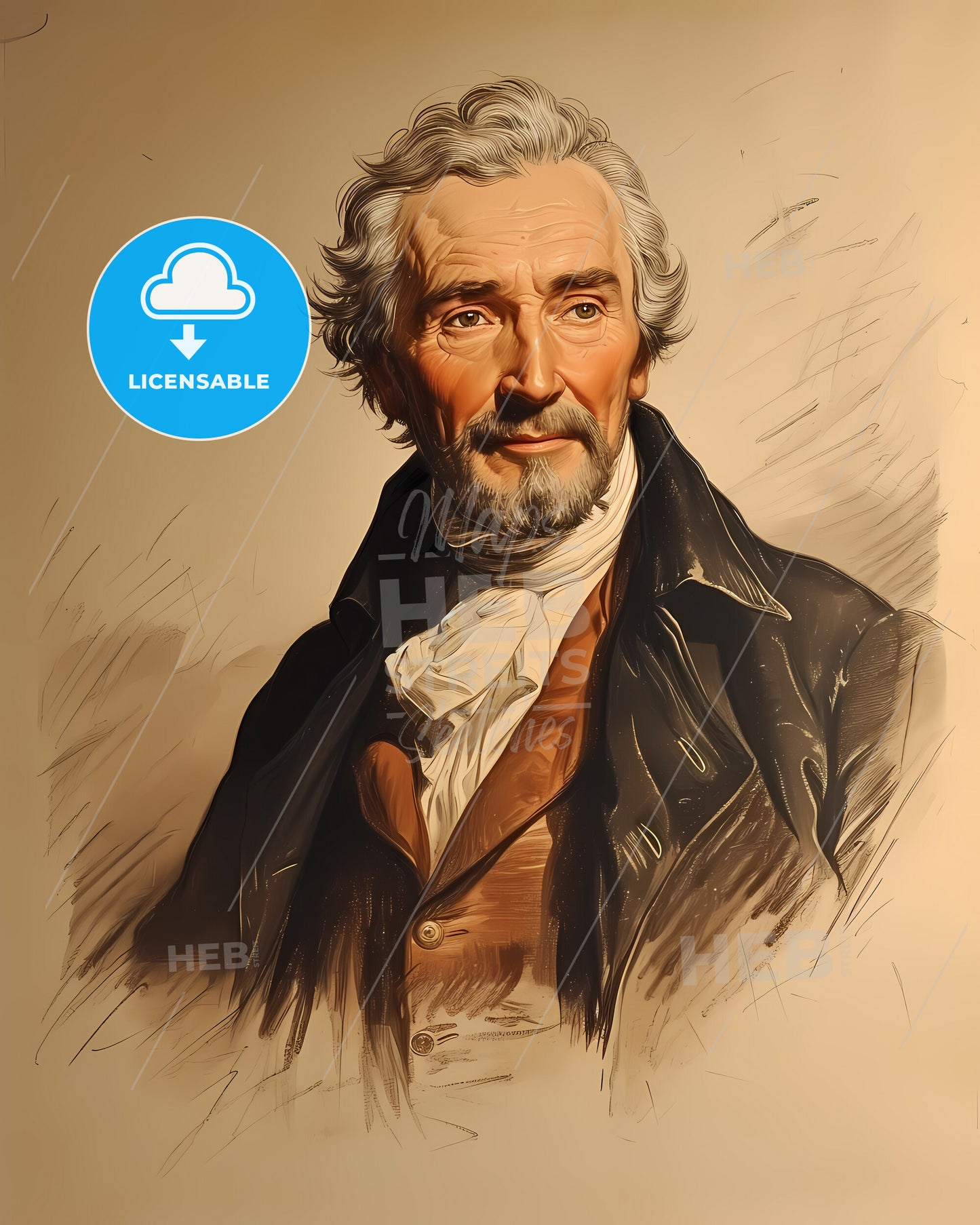 George, Vancouver, 1757 - 1798, a man with a beard