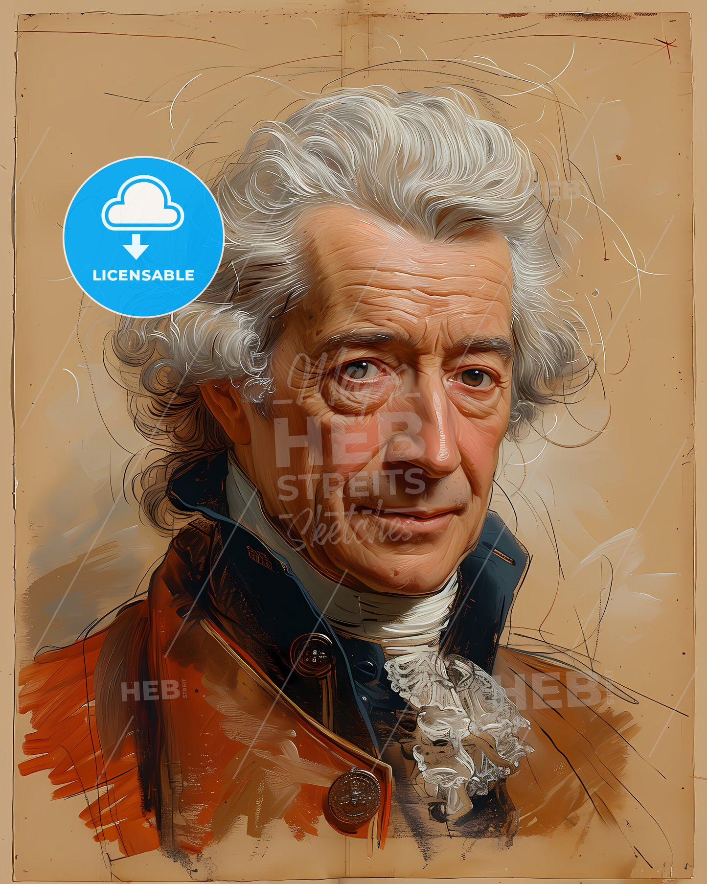 King, George II, 1683 - 1760, a man with white hair