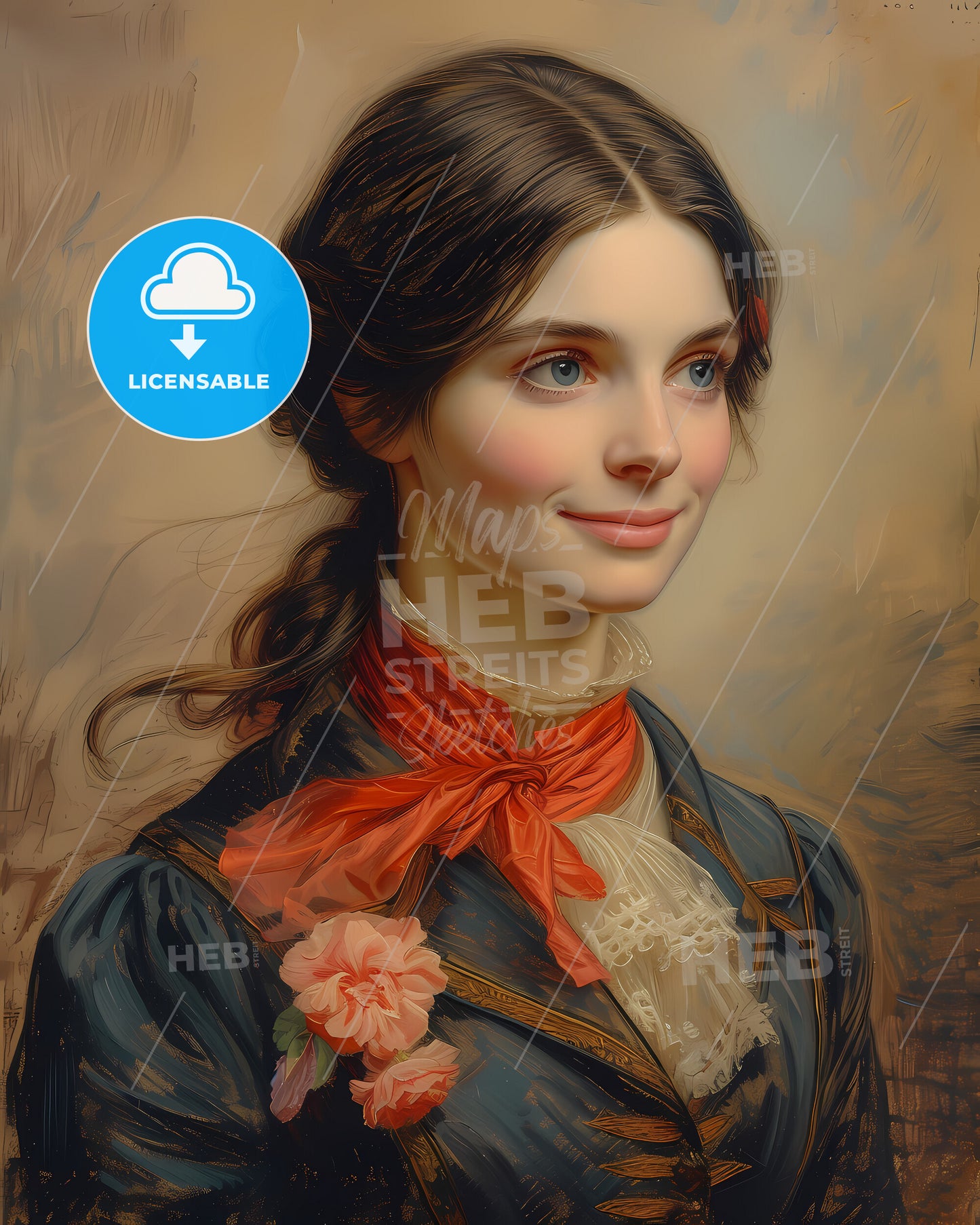 Mary, Anning, 1799 - 1847, a woman in a blue dress