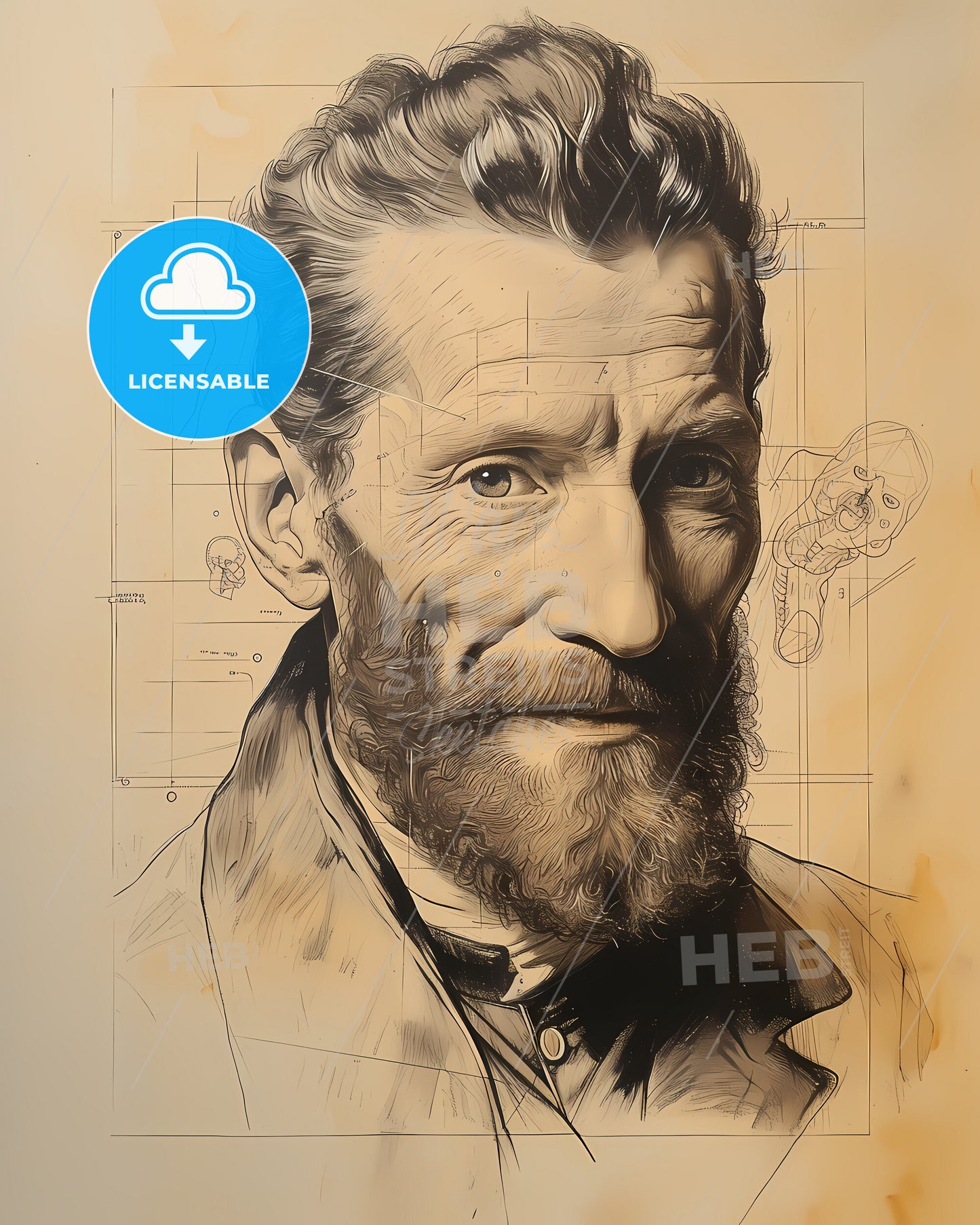 Andreas, Vesalius, 1514 - 1564, a drawing of a man