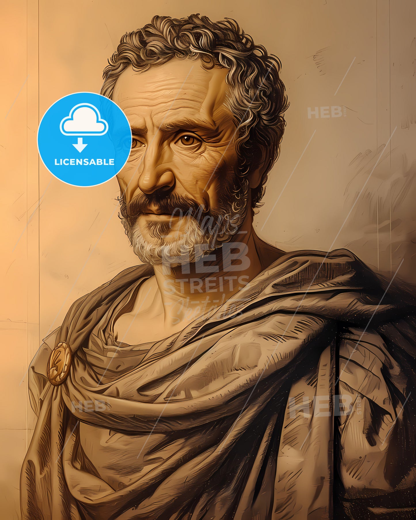 Scipio, Africanus, 236 BCE - 183 BCE, a painting of a man wearing a robe