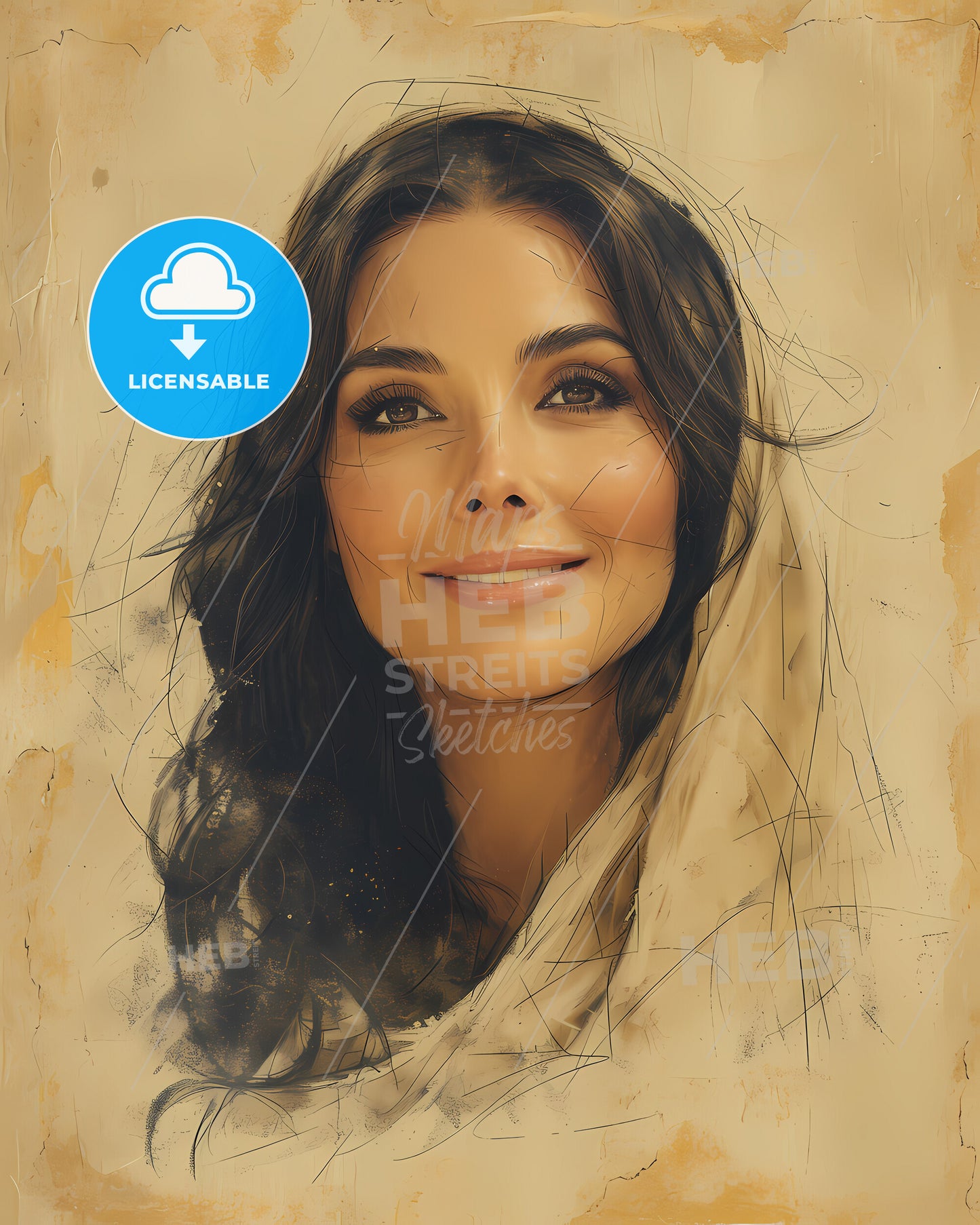 Eleanor, of Aquitaine, 1122 - 1204, a woman with long hair and a scarf