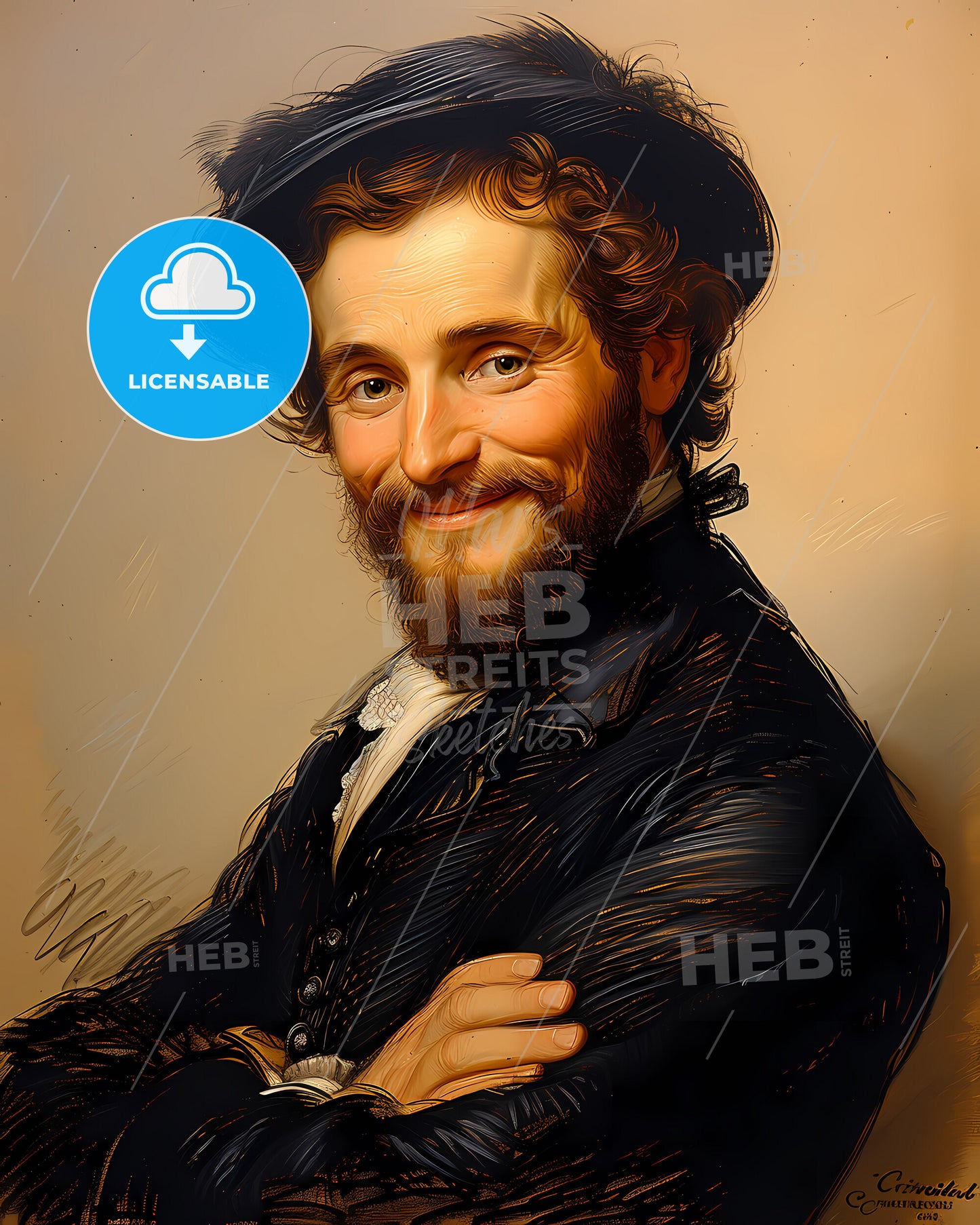 Cristóbal, de Morales, c. 1500 - 1553, a man with a beard wearing a hat