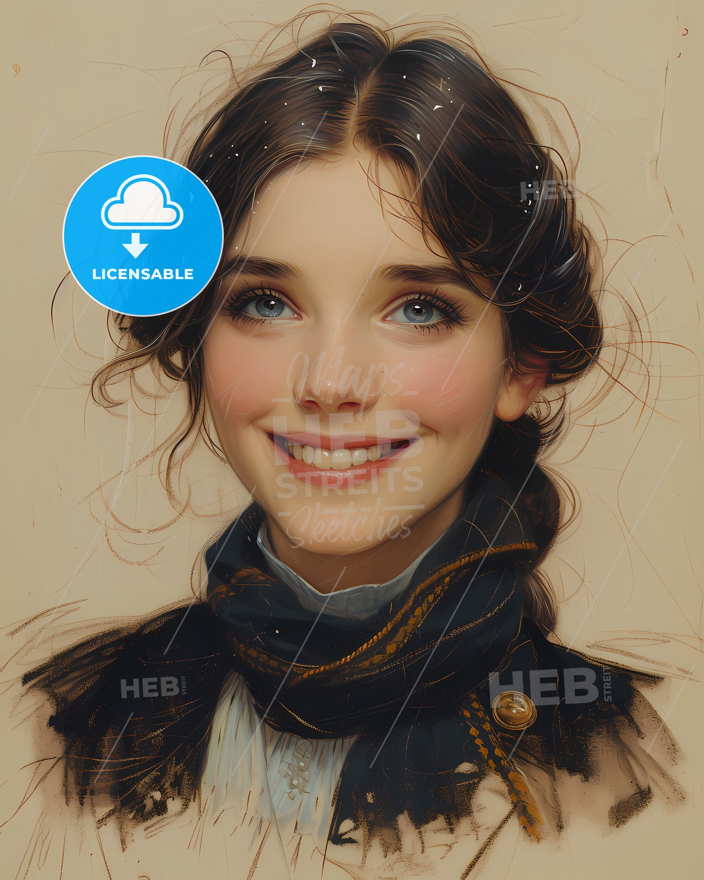 Christine, Nilsson, 1843 - 1921, a woman smiling with a scarf