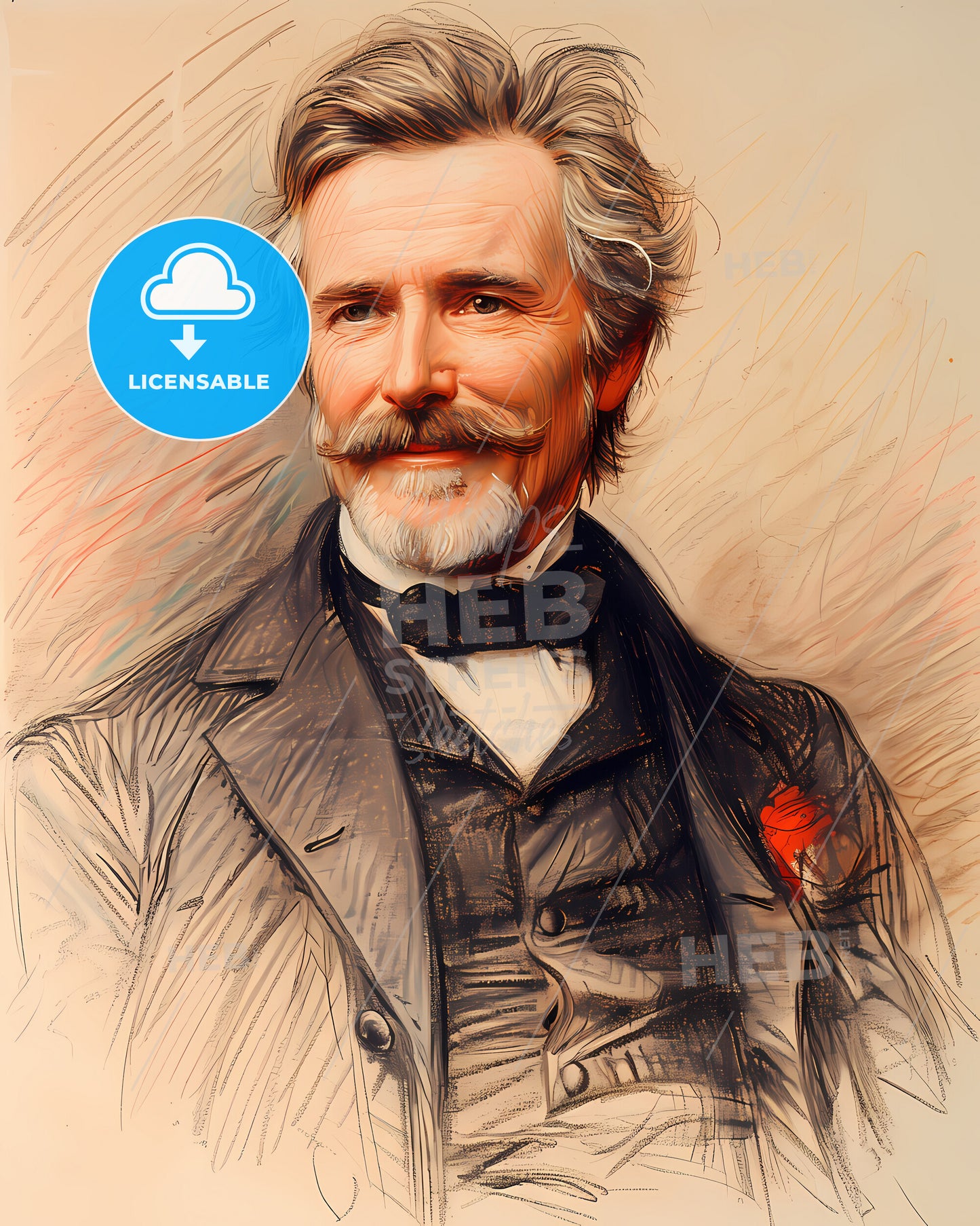 Edwin, Booth, 1833 - 1893, a man with a mustache and beard