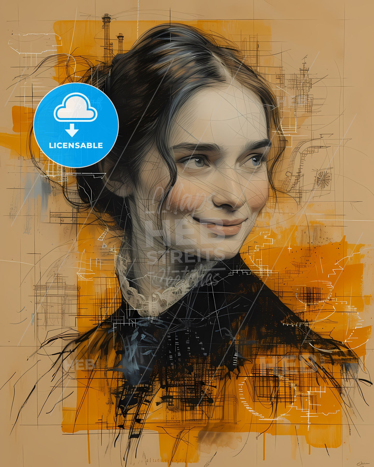 Emily, Dickinson, 1830 - 1886, a woman with a black and white dress