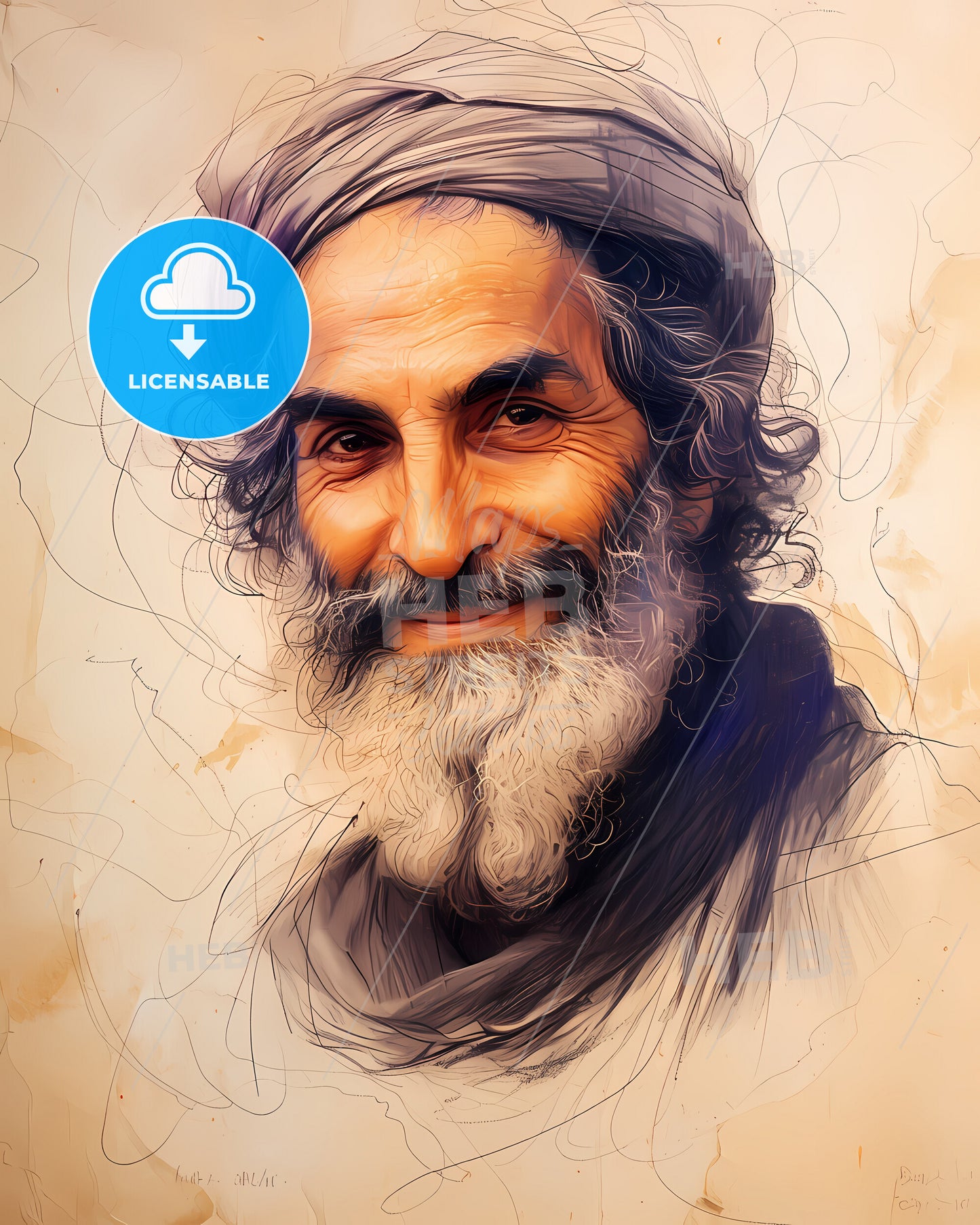 Ahmad, Ibn Arabi, 1165 - 1240, a man with a beard