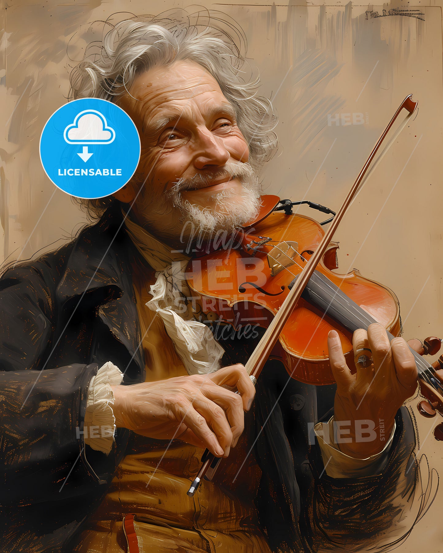 Johann, Stamitz, 1717 - 1757, a man playing a violin