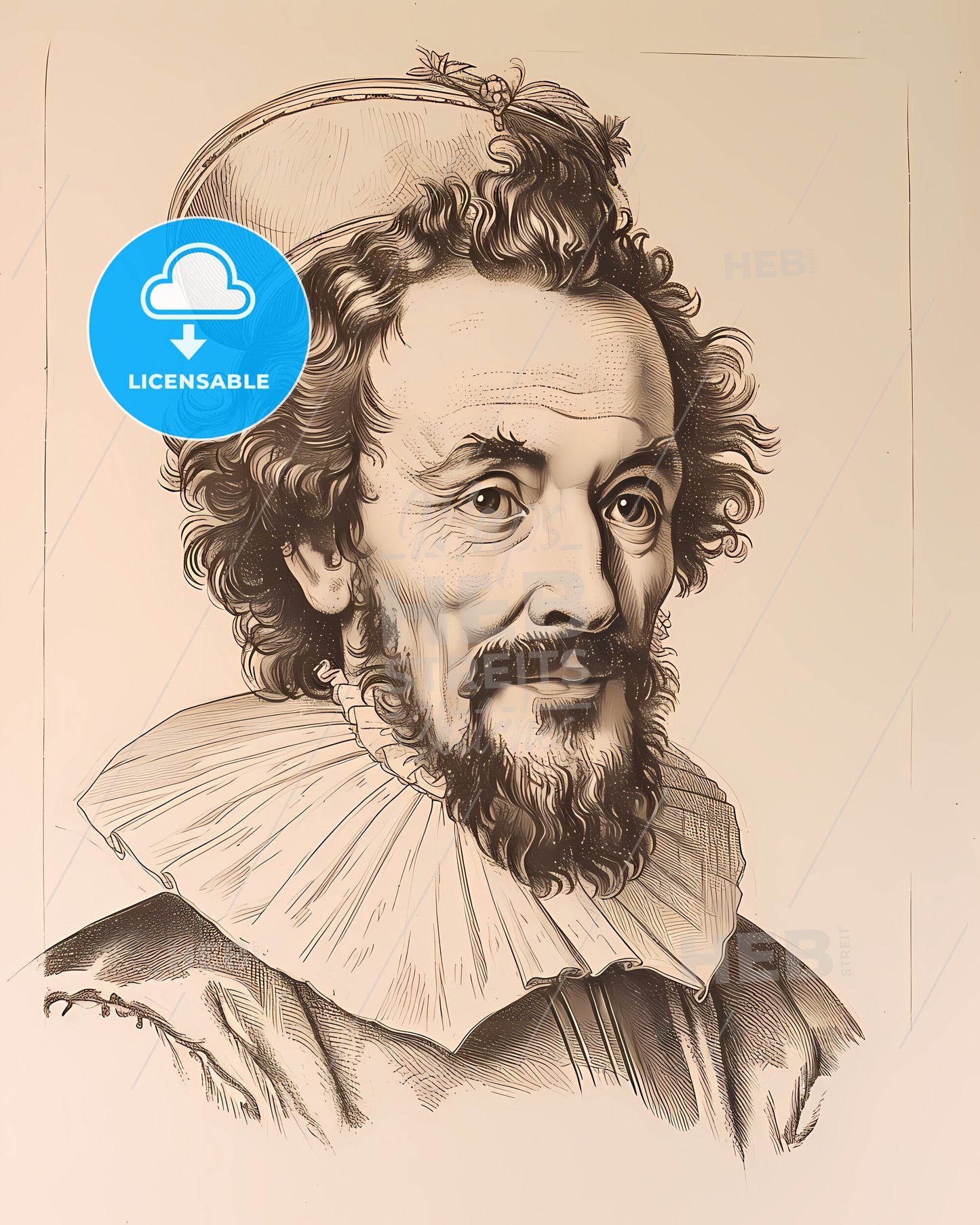 Thomas, Traherne, 1636 - 1674, a drawing of a man with a beard