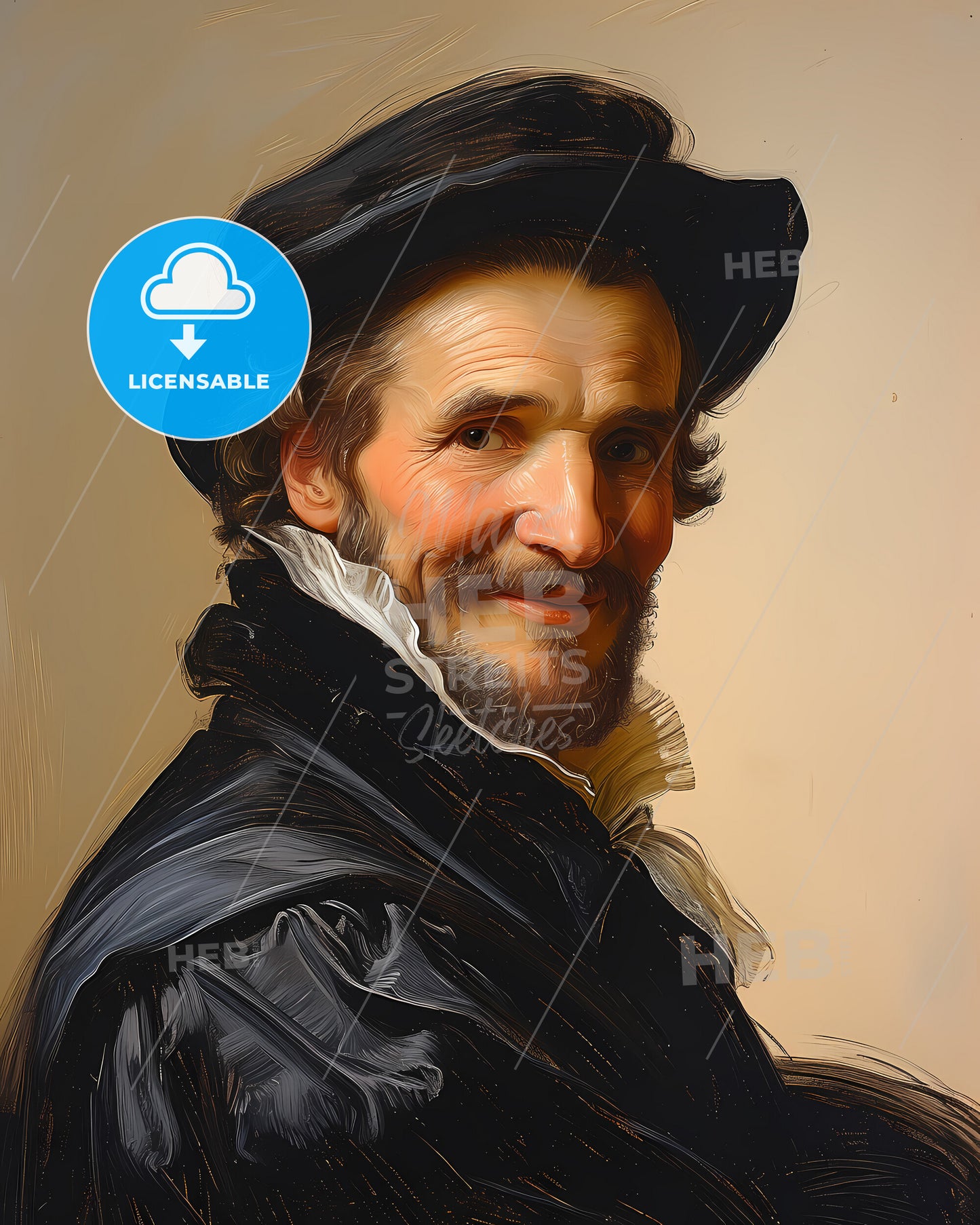 Claudio, Monteverdi, 1567 - 1643, a man wearing a hat