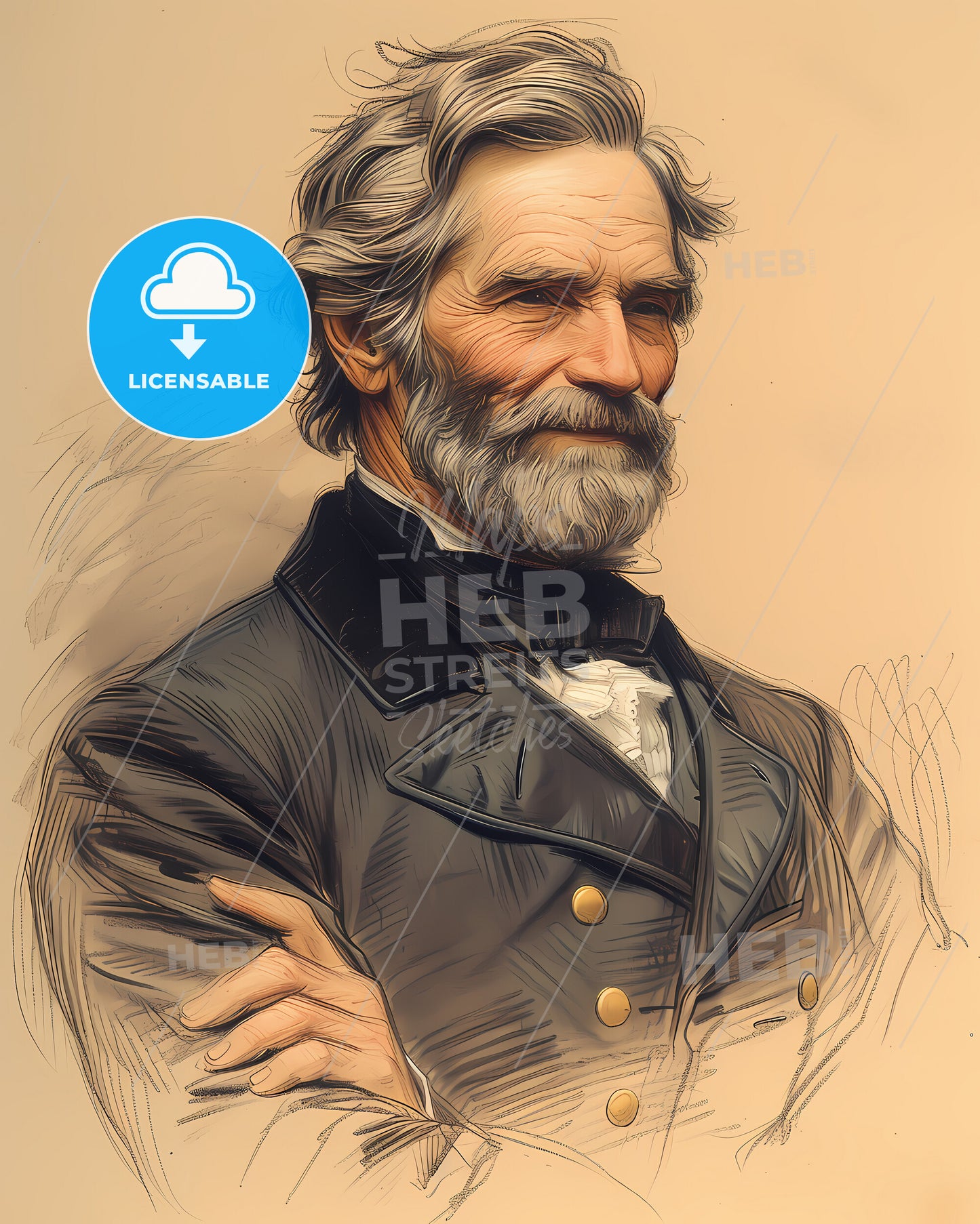 Robert E. , Lee, 1807 - 1870, a man with a beard and mustache wearing a suit