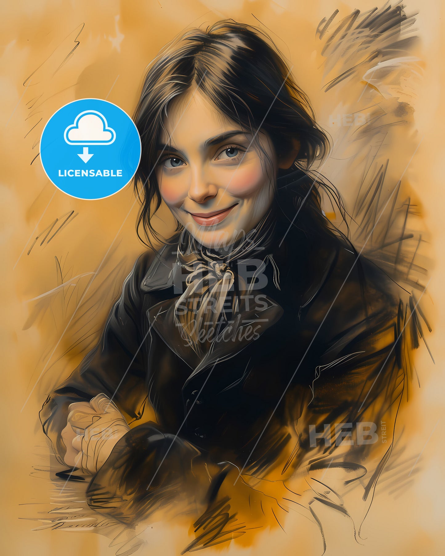 Charlotte, Brontë, 1816 - 1855, a woman smiling with her hands folded