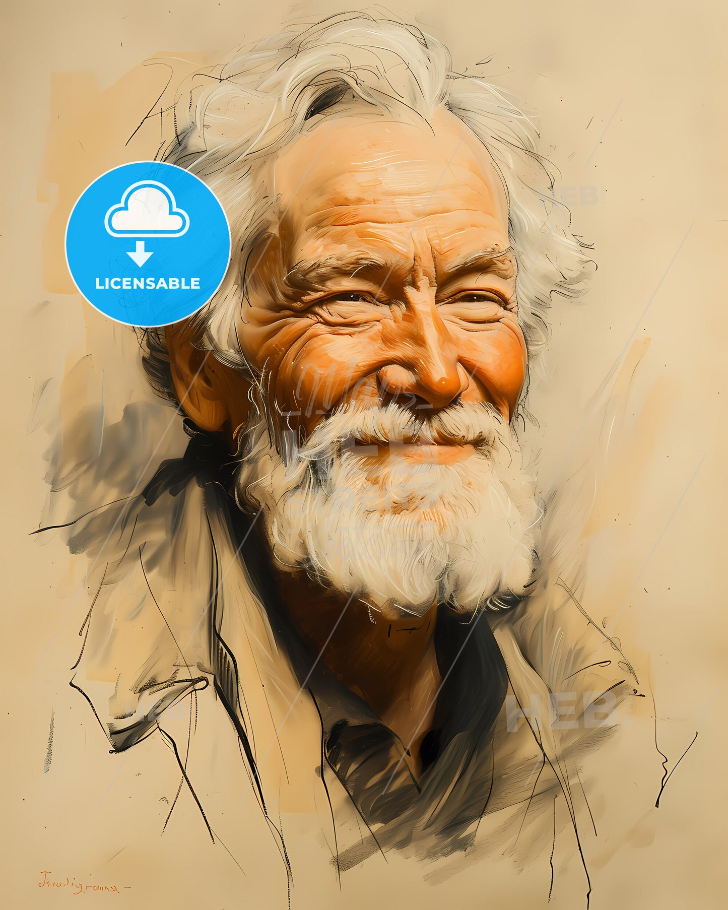 Henrik, Ibsen, 1828 - 1906, a painting of a man with a beard