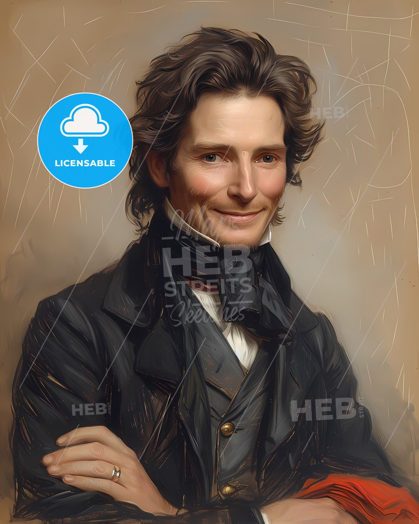 Charles, Wilkes, 1798 - 1877, a man in a black coat