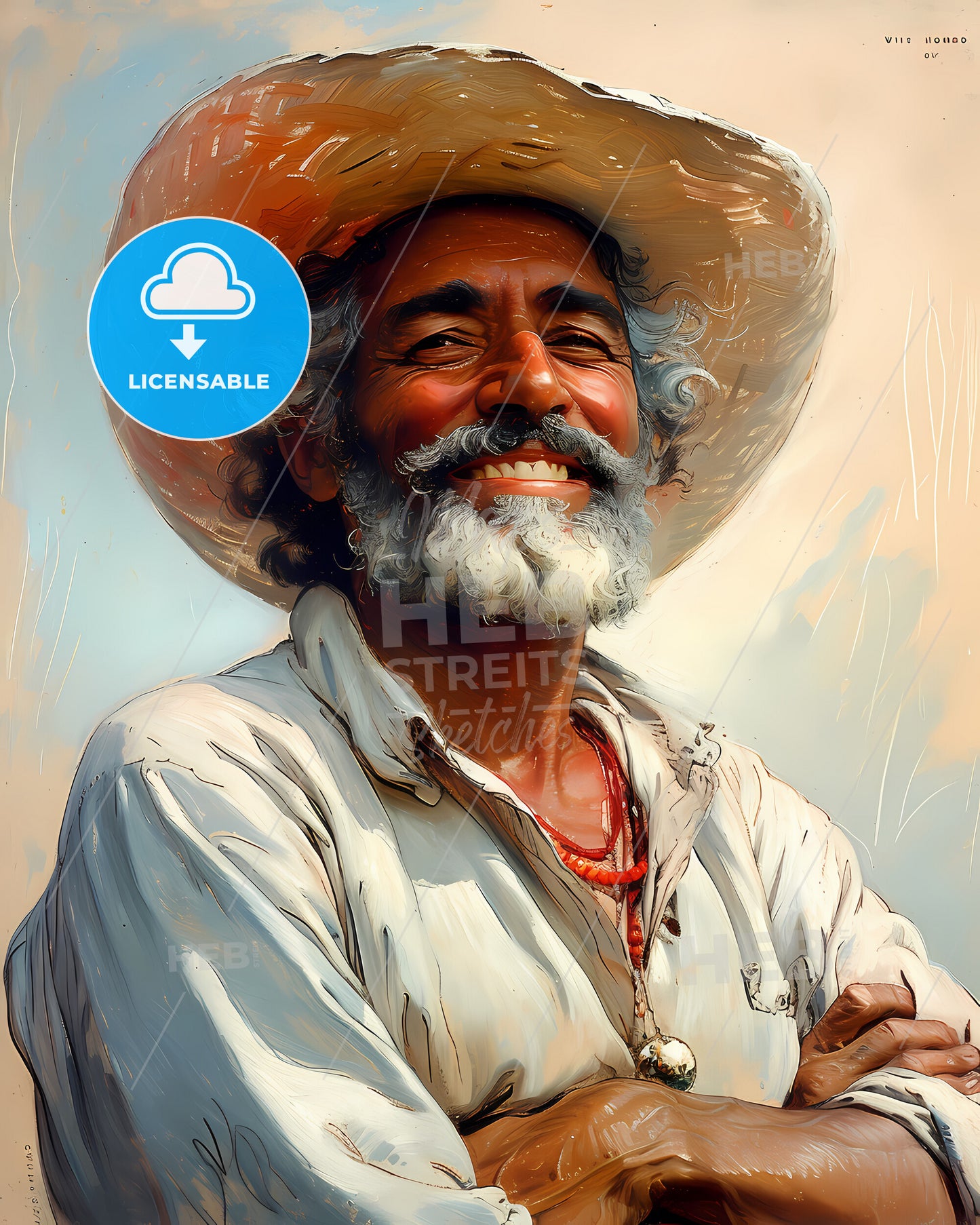 Winslow, Homer, 1836 - 1910, a man wearing a hat and smiling