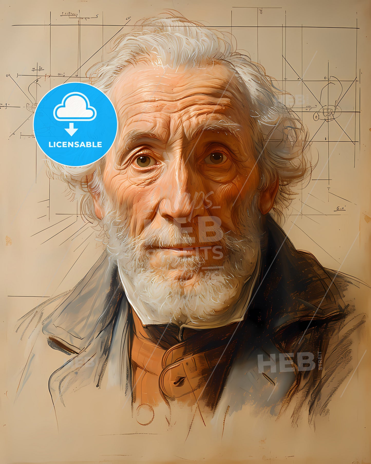 Luigi, Galvani, 1737 - 1798, a painting of an old man